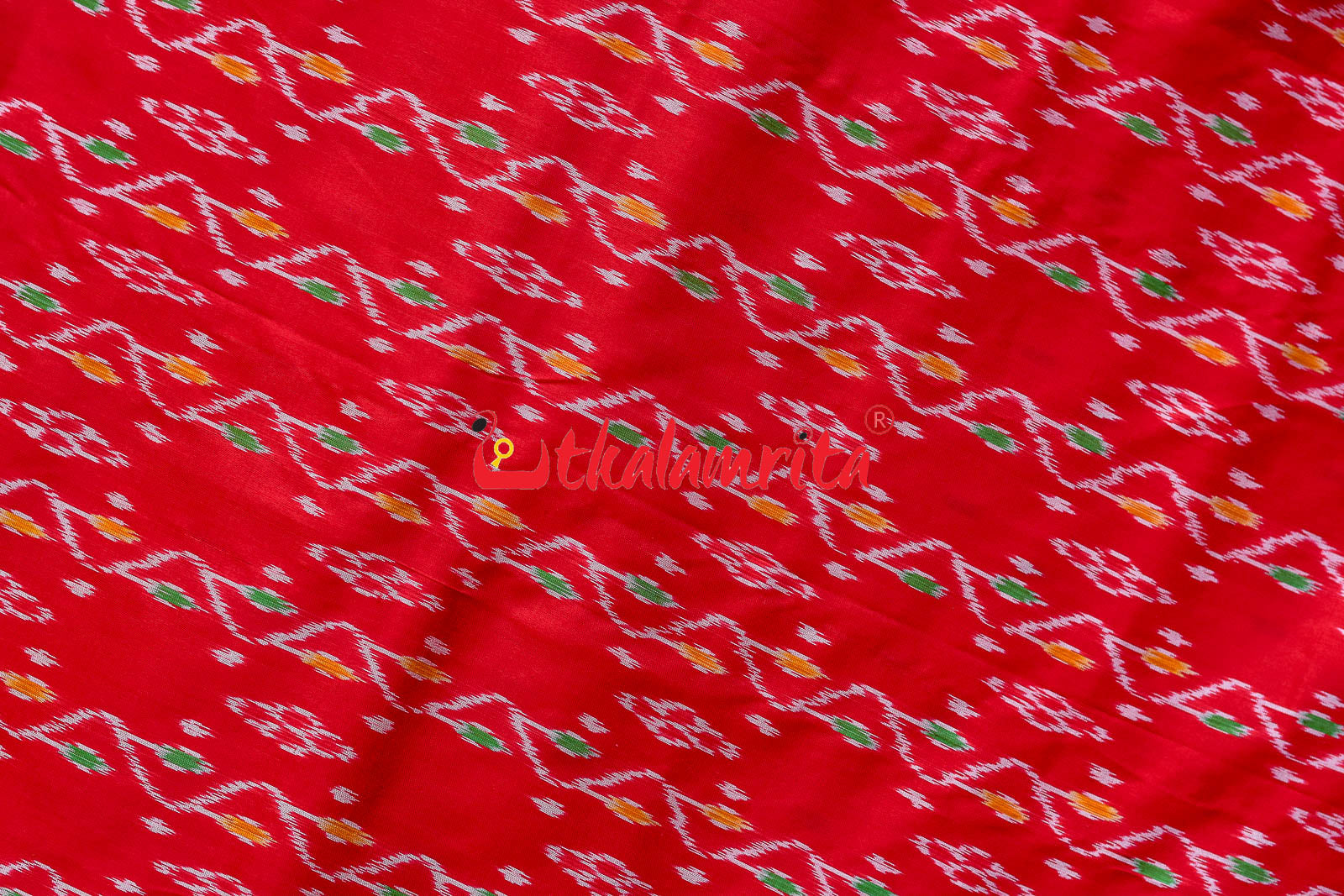 Red Vertical Daali Khandua Silk Saree