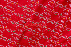 Red Vertical Daali Khandua Silk Saree