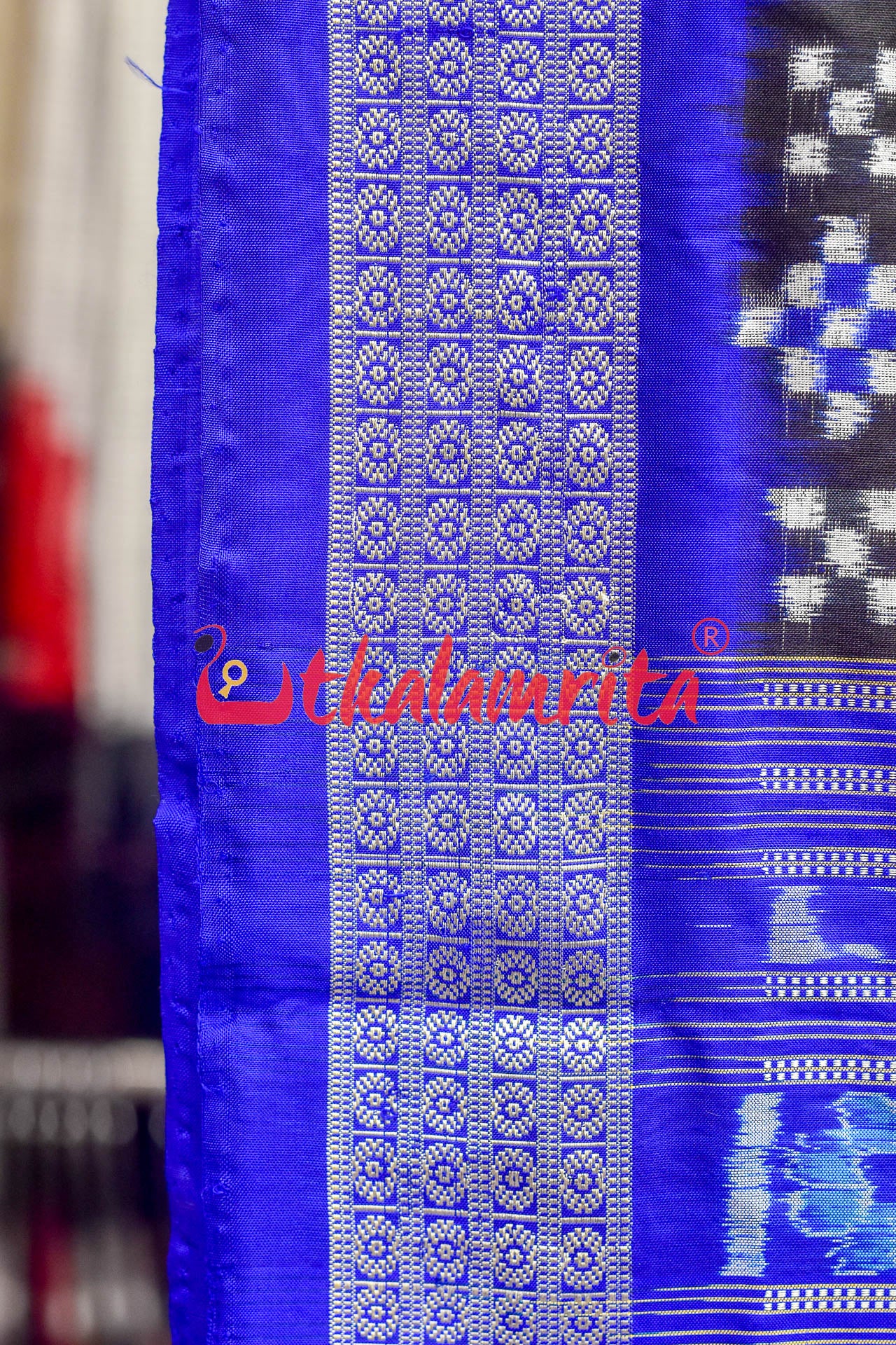 Blue Big Small Pasapali Sambalpuri Silk Saree