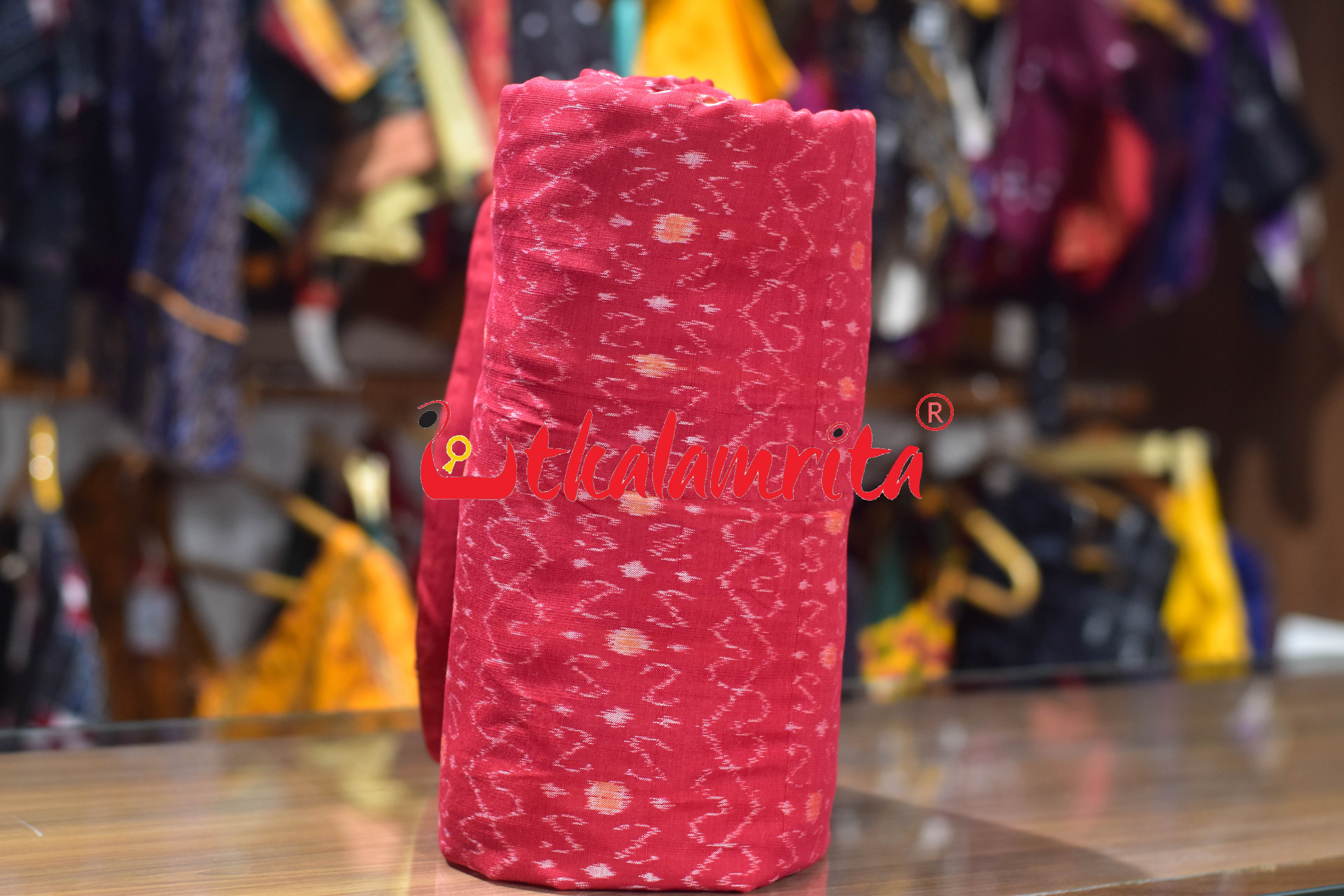 Red S Bandha Sambalpuri Cotton (Fabric)