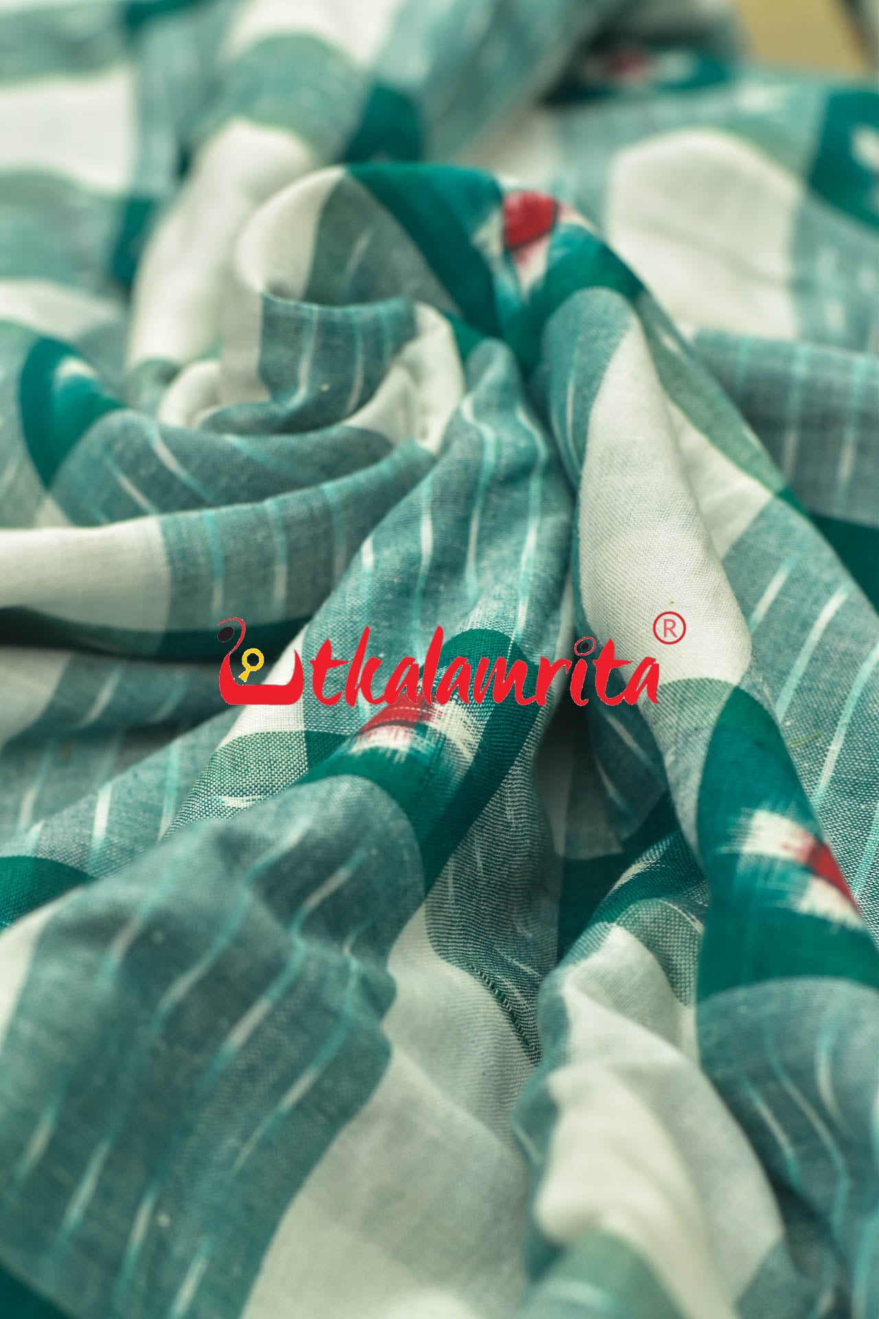 Green White Pasapali Cotton (Fabric)