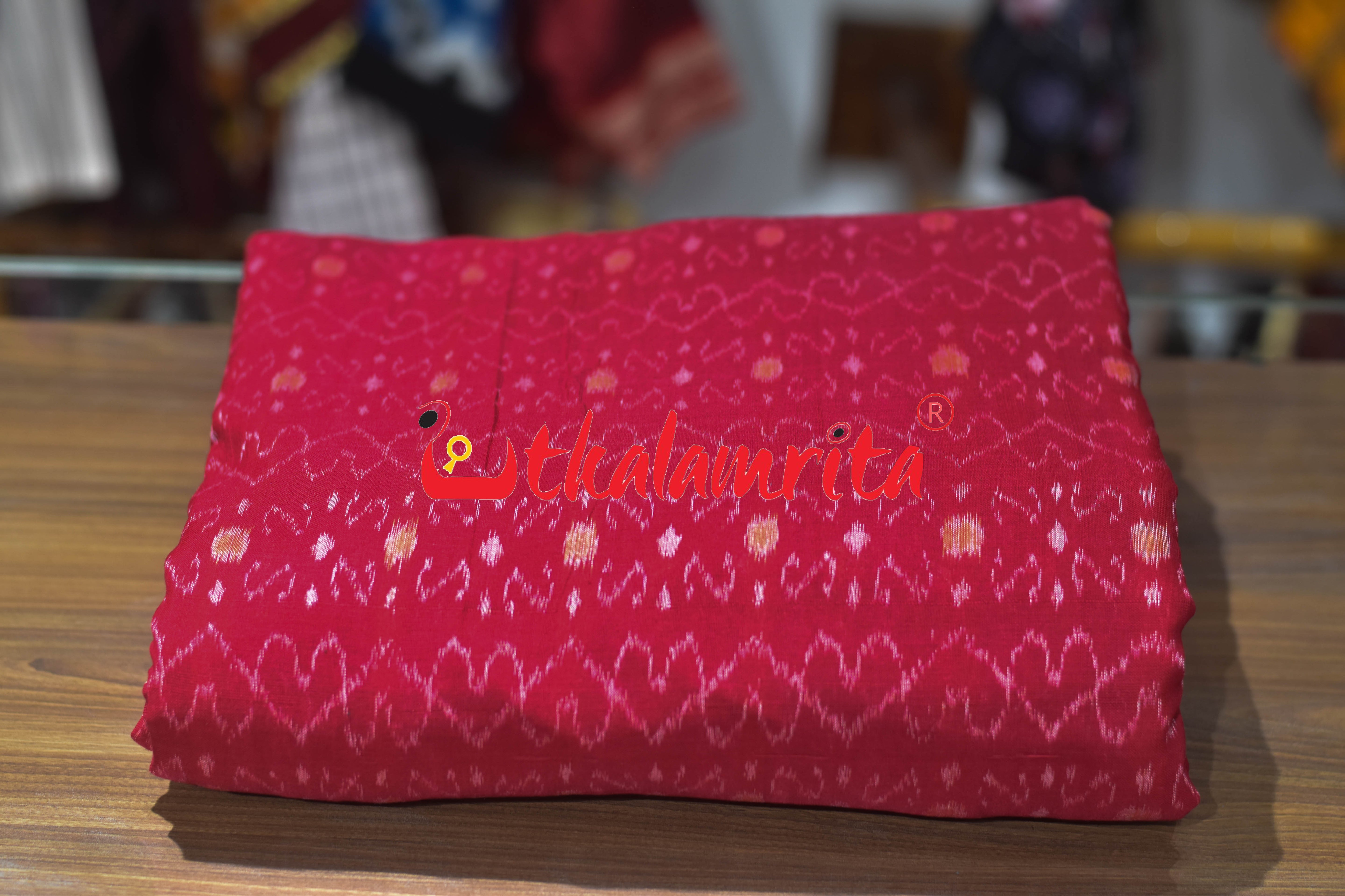 Red S Bandha Sambalpuri Cotton (Fabric)