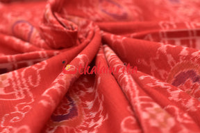 Thikiri Tribal Red Jhoti Sambalpuri (Fabric)