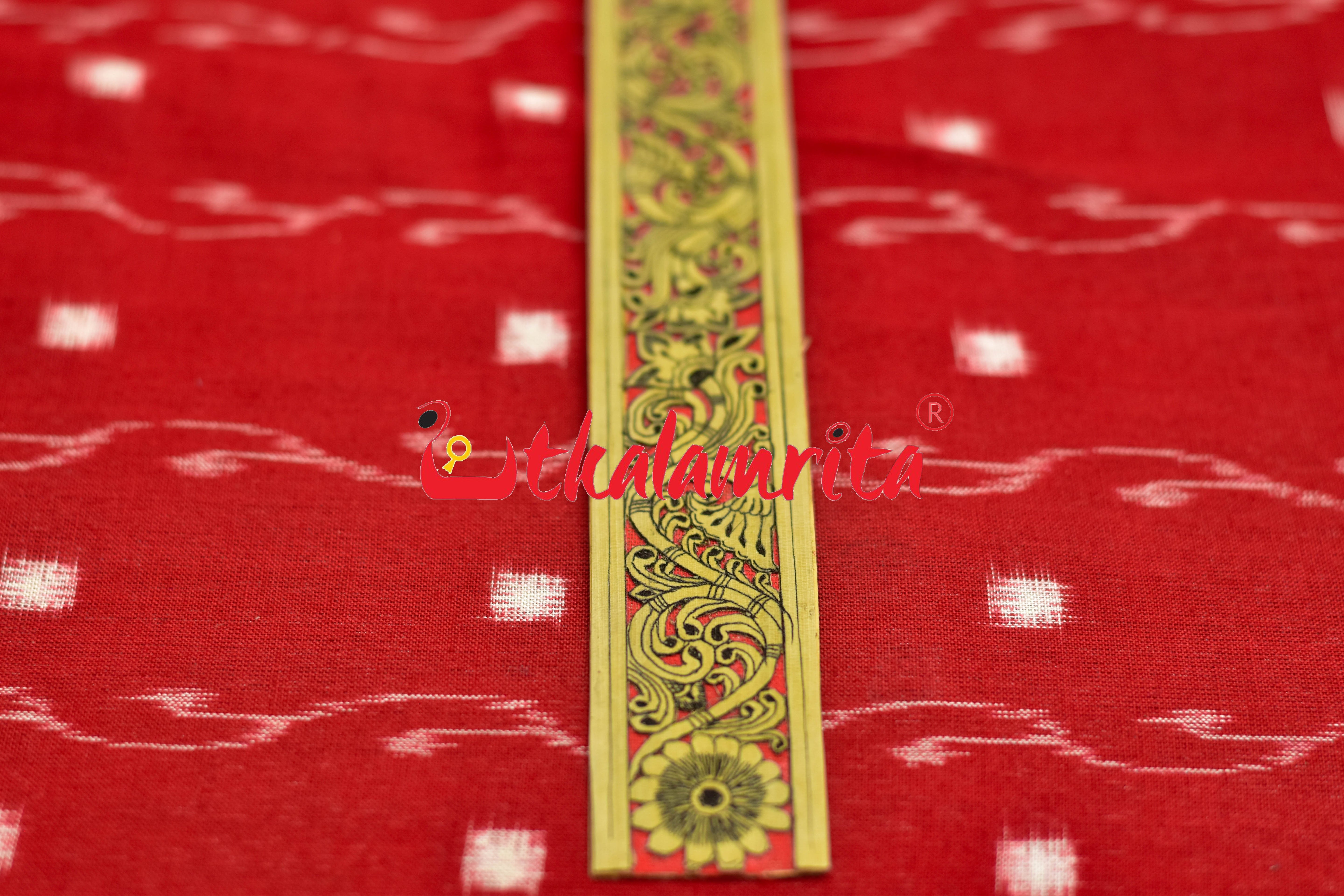 Orange 3D Flower Lata (Talapatra Bookmark)