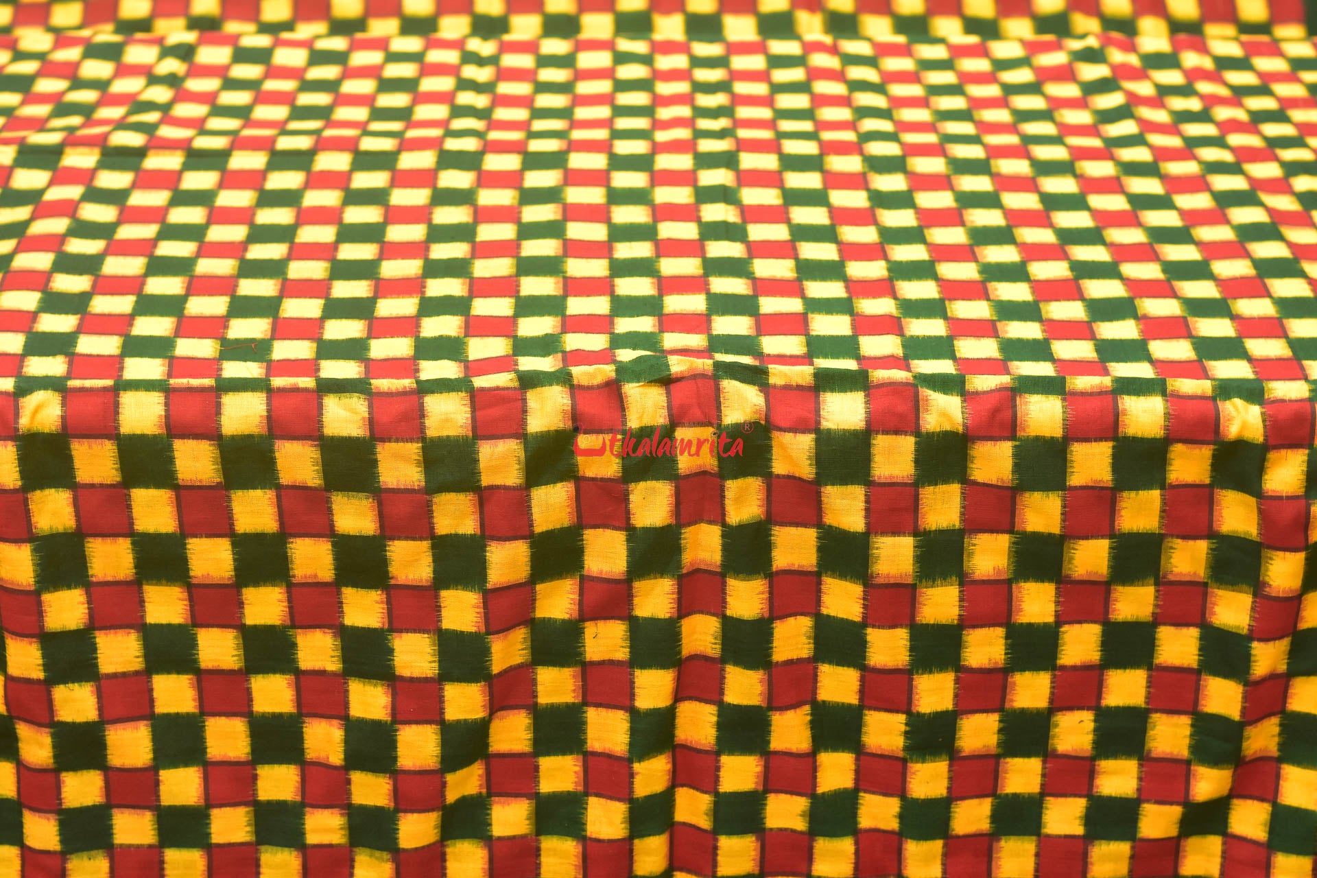 Yellow Red Total Pasapali Sambalpuri Cotton (Fabric)