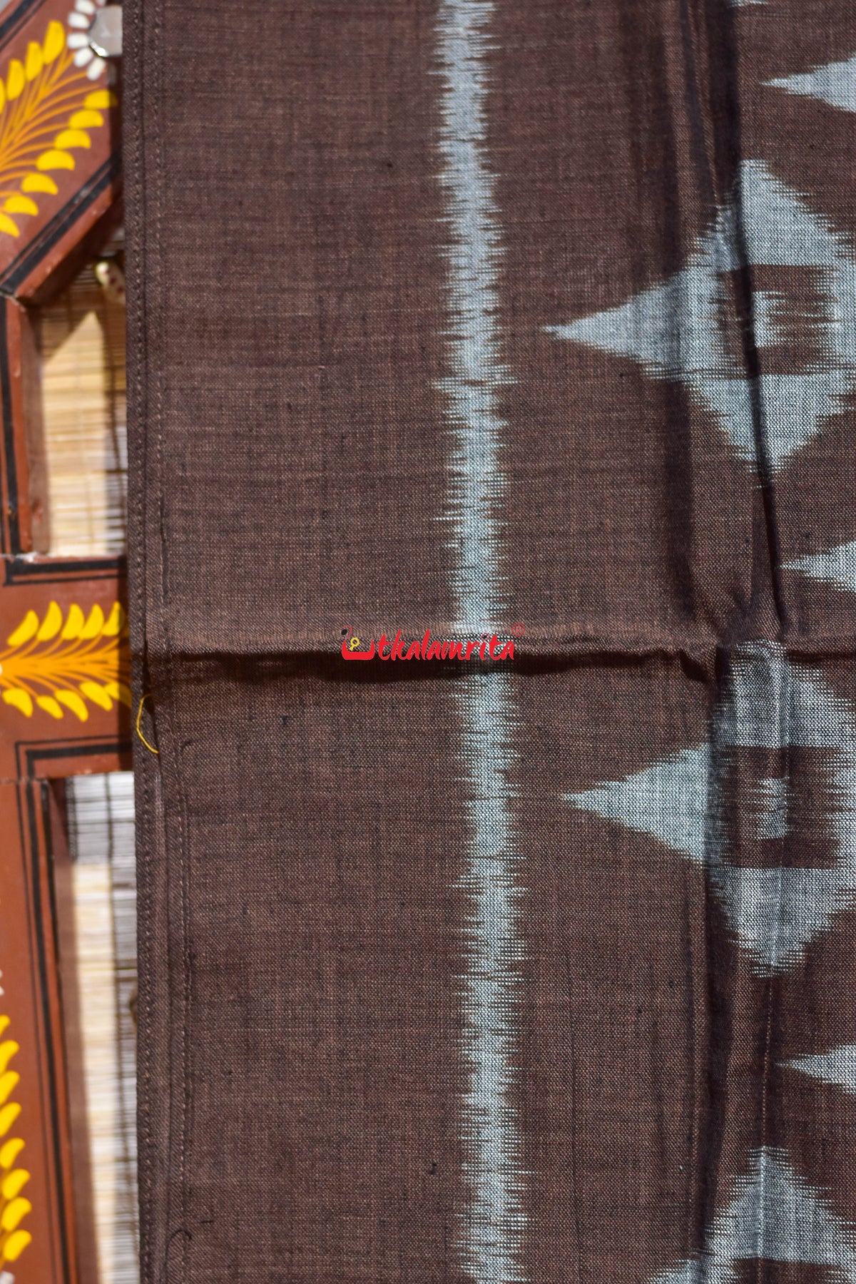 Deep Chocolate Thikiri Square Maniabandha Cotton (Stole)
