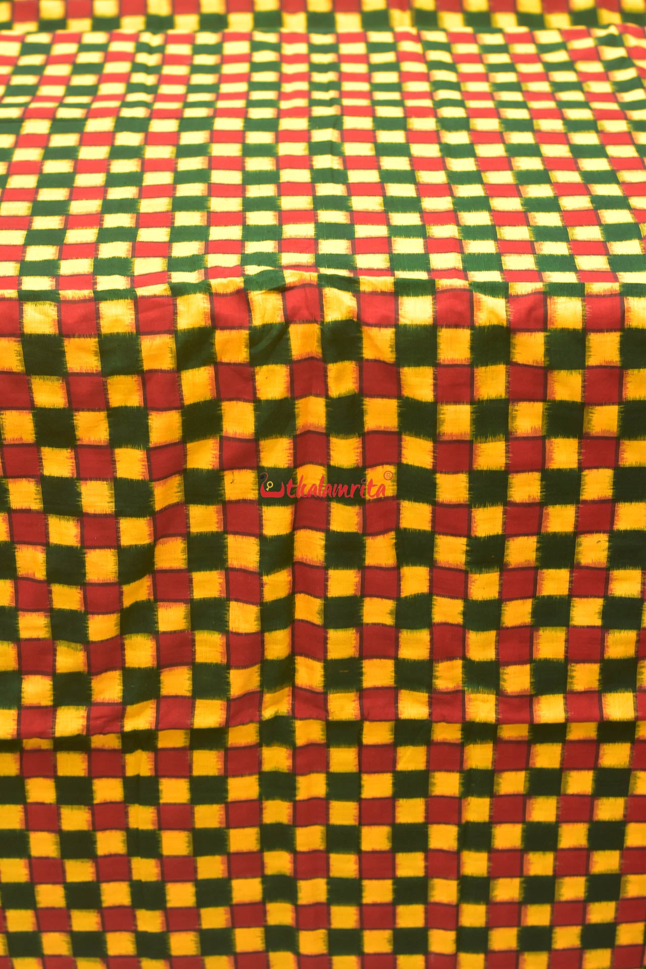 Yellow Red Total Pasapali Sambalpuri Cotton (Fabric)