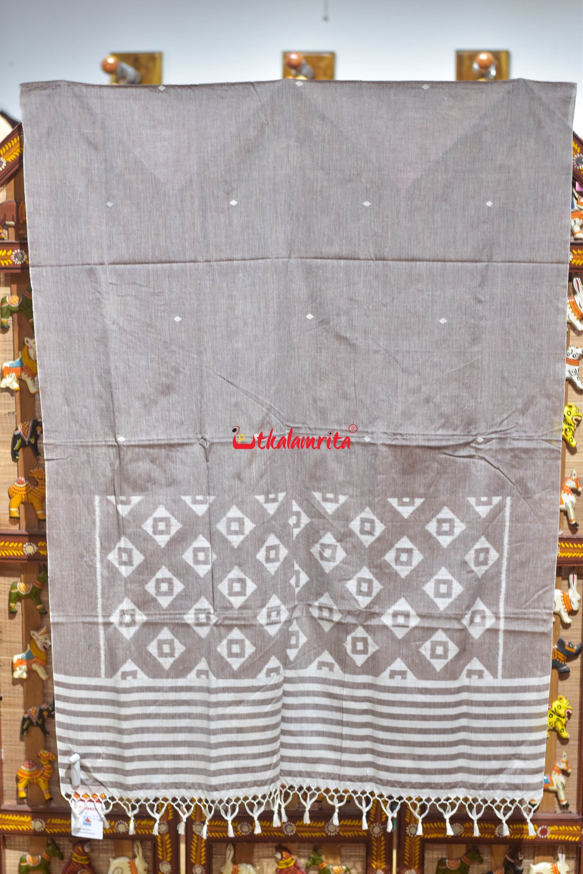 BR Brown Thikiri Square Maniabandha Cotton (Dupatta)
