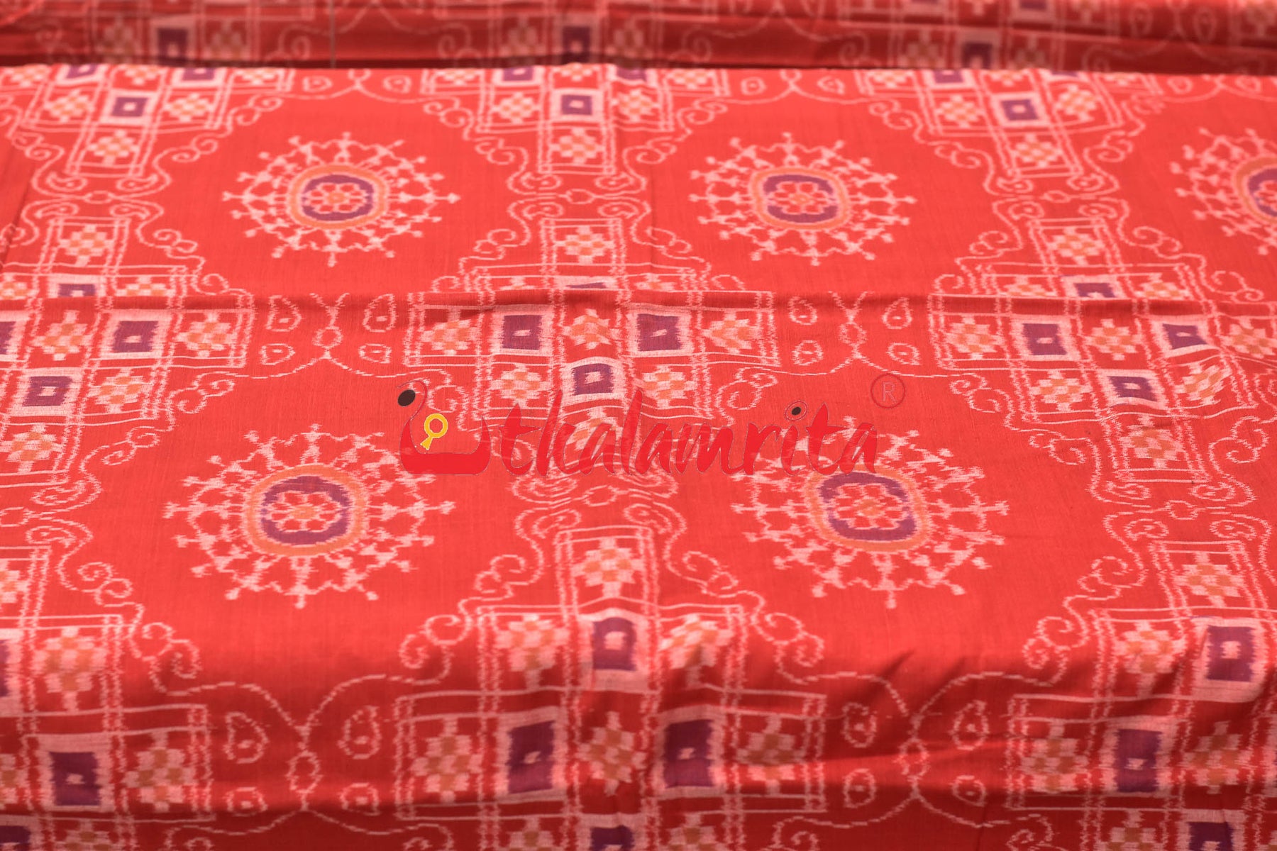 Thikiri Tribal Red Jhoti Sambalpuri (Fabric)