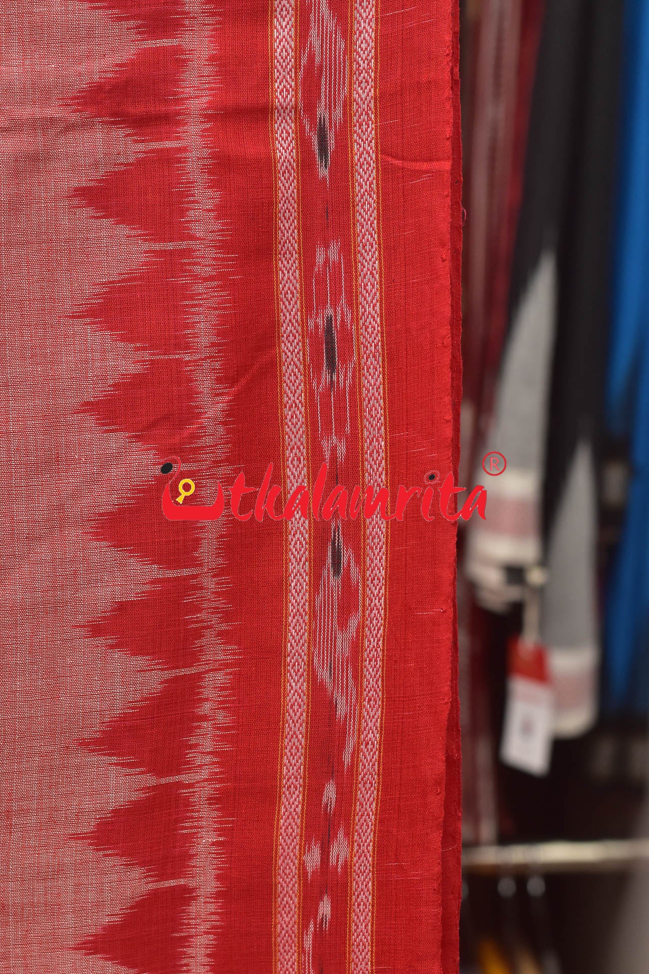 Pink Red Body Bandha Khandua Cotton Saree