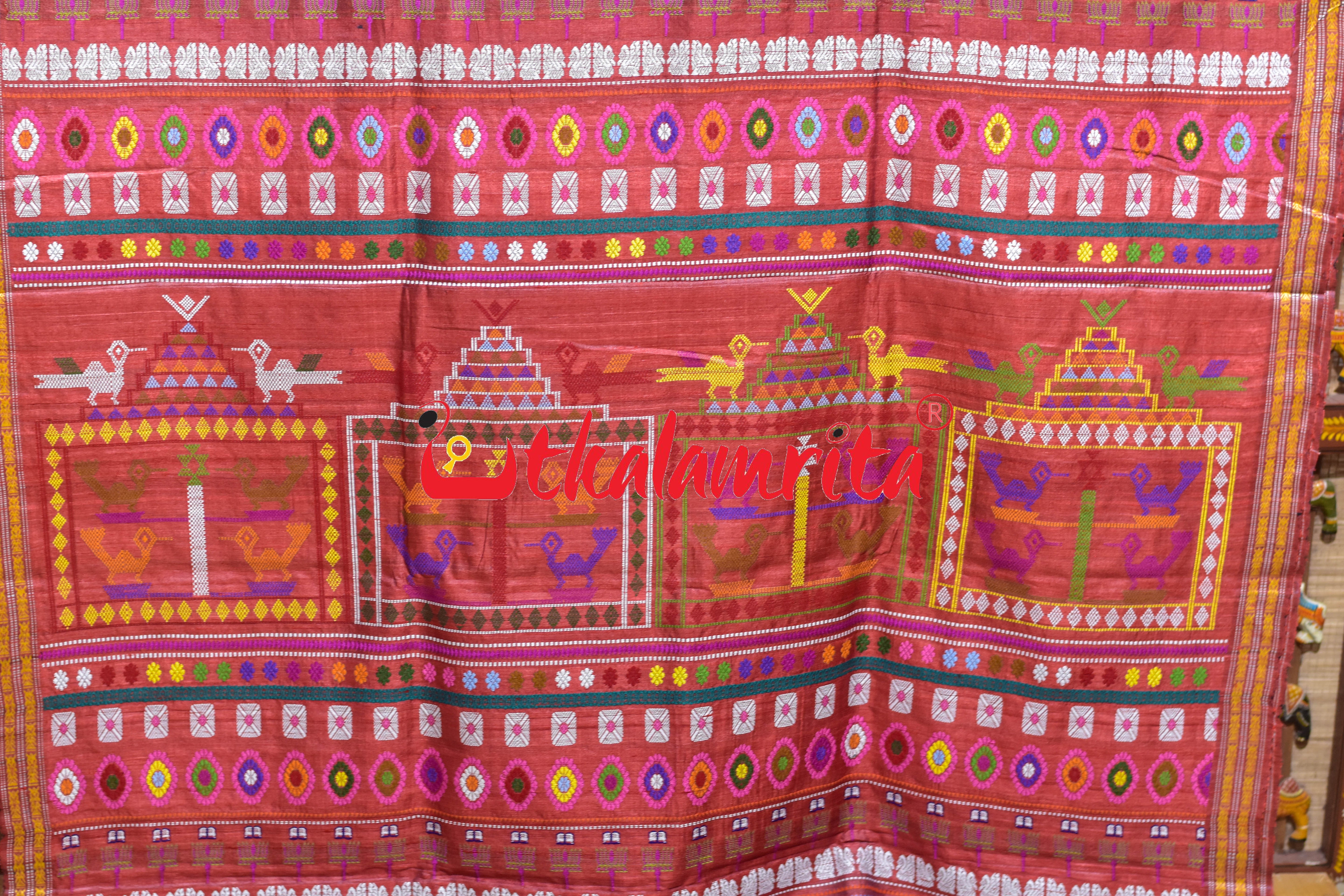 German Blue Body Butterfly Gopalpur Tussar Silk Saree