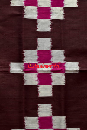 Coffee Body Pasapali Nartaki Anchal Khandua Silk Saree