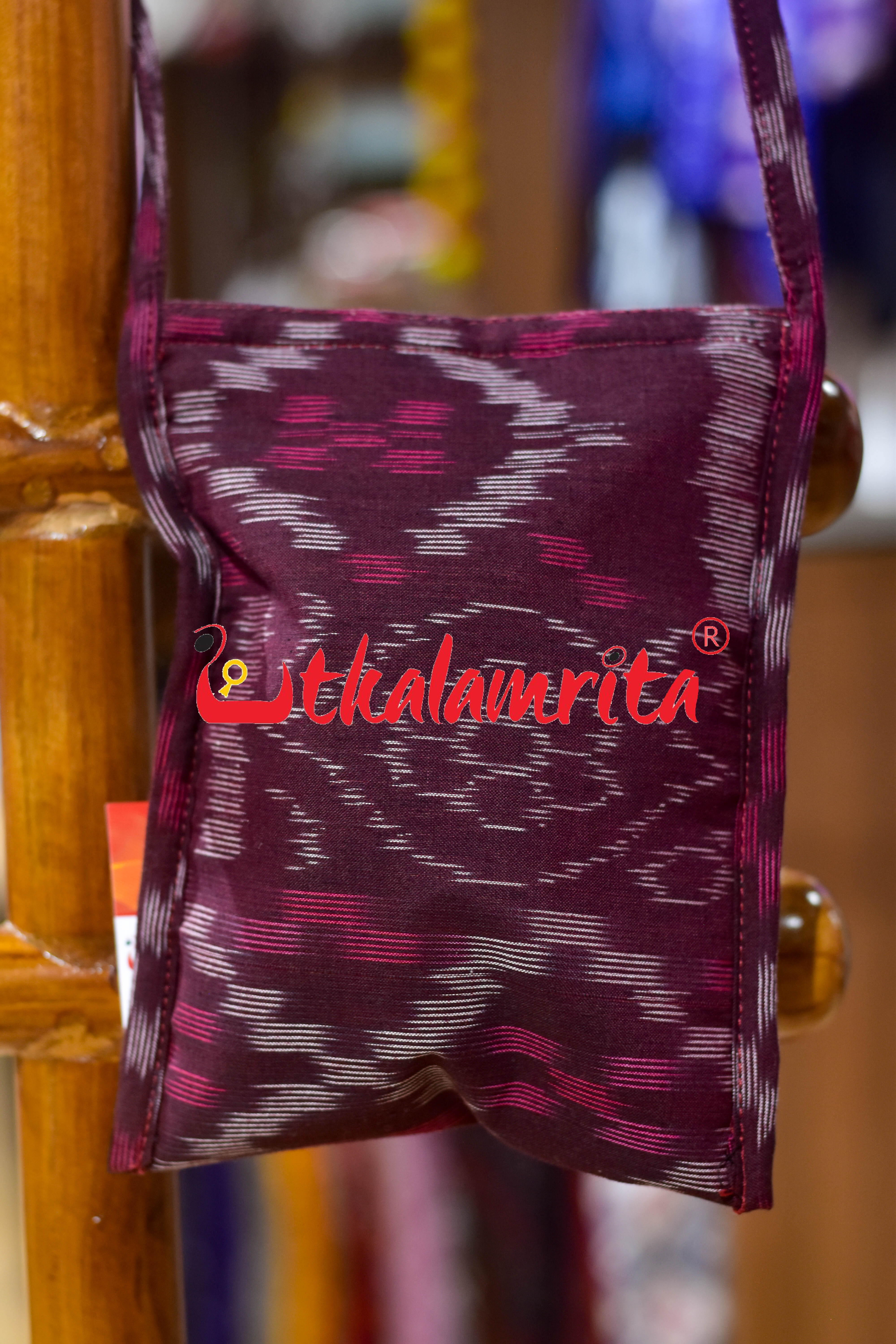 Maroon Tetris Mobile Sling Bag