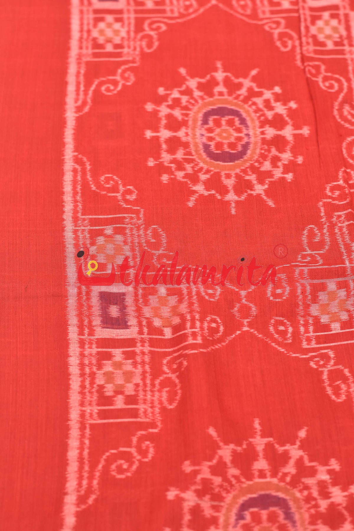 Thikiri Tribal Red Jhoti Sambalpuri (Fabric)