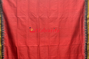 Ekphuliya Maroon Khandua Silk Saree