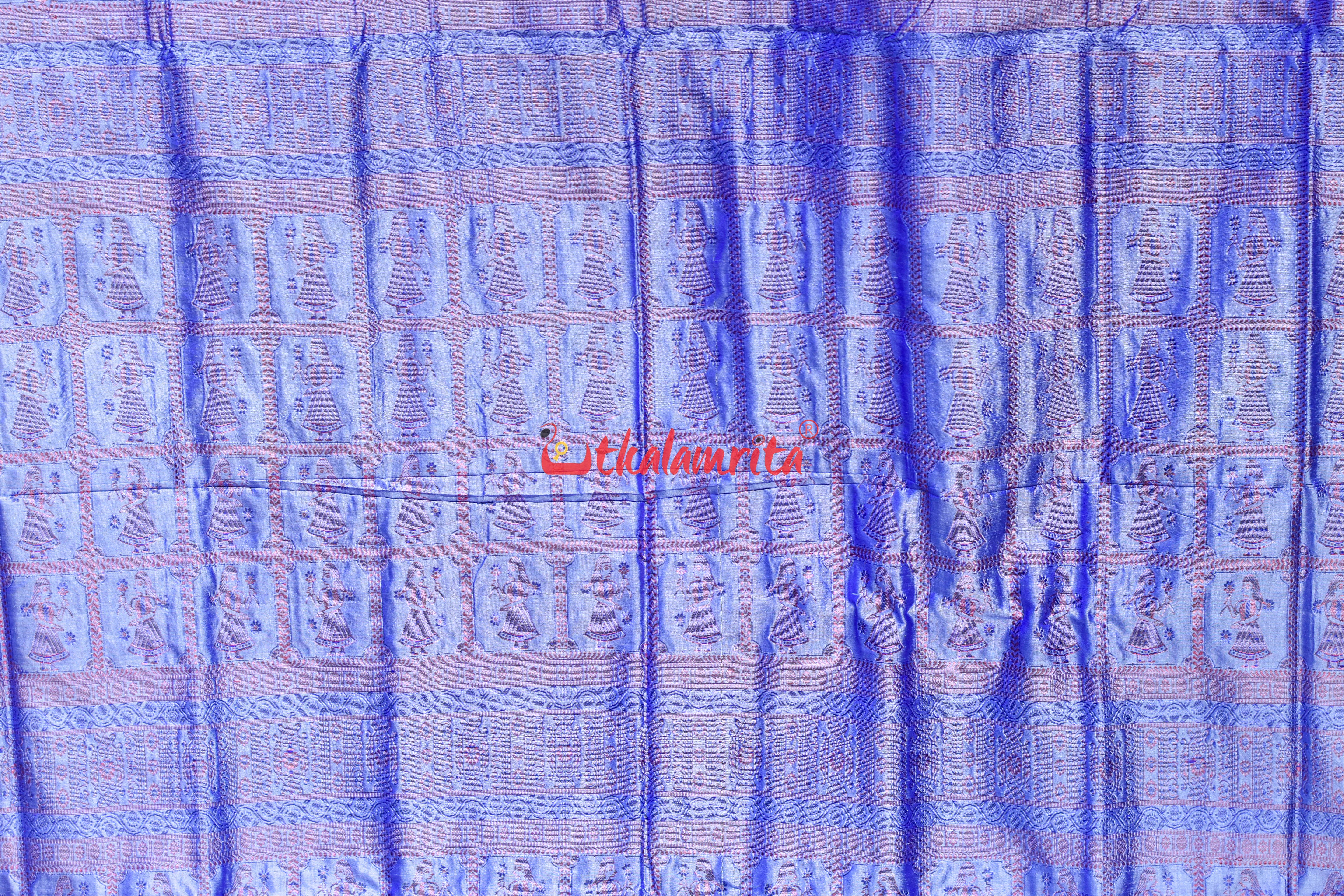 Royal Blue Doll Body Bomkai Silk Saree