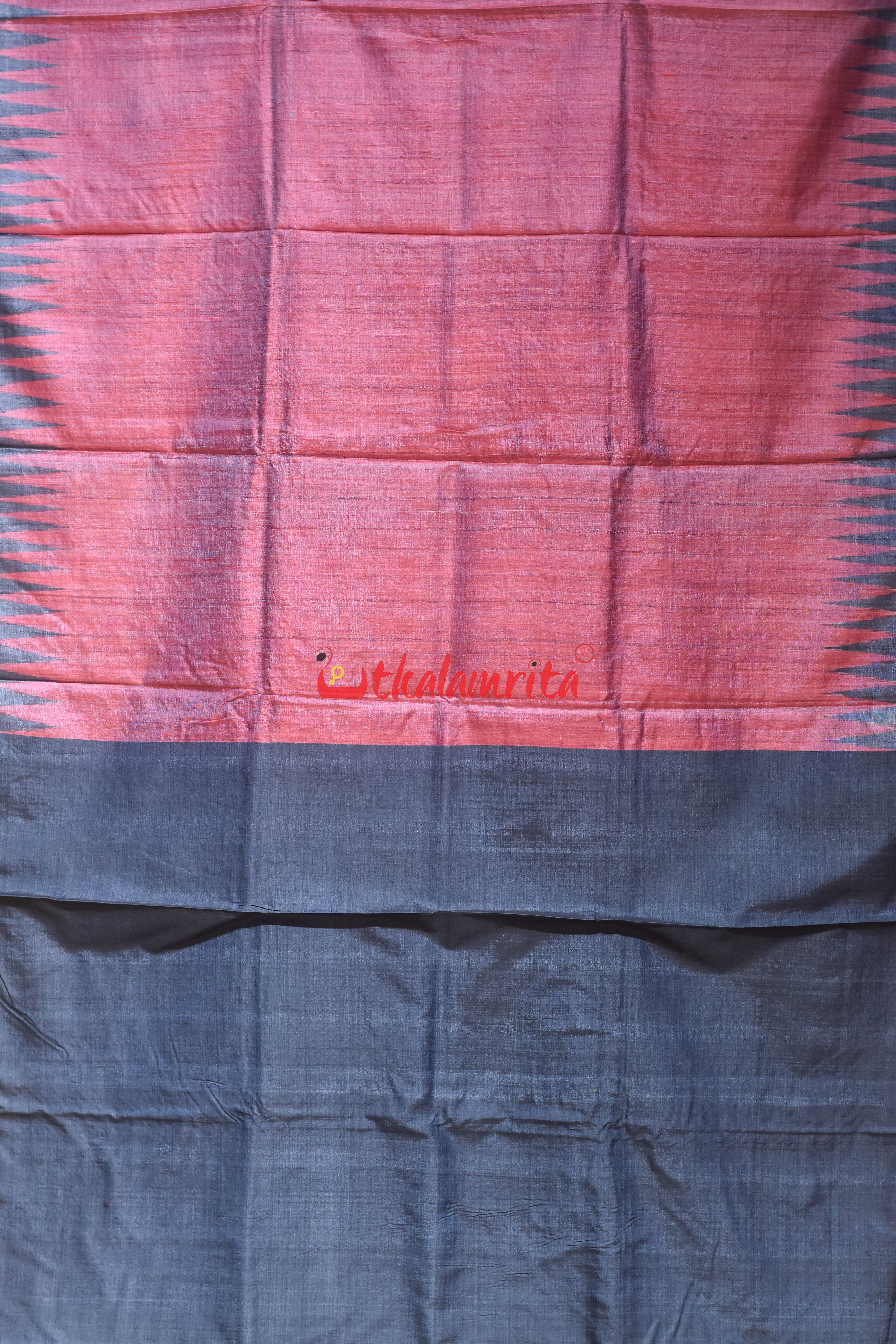Red Body with Ghoda Nabami Anchal Gopalpur Tussar Silk Saree
