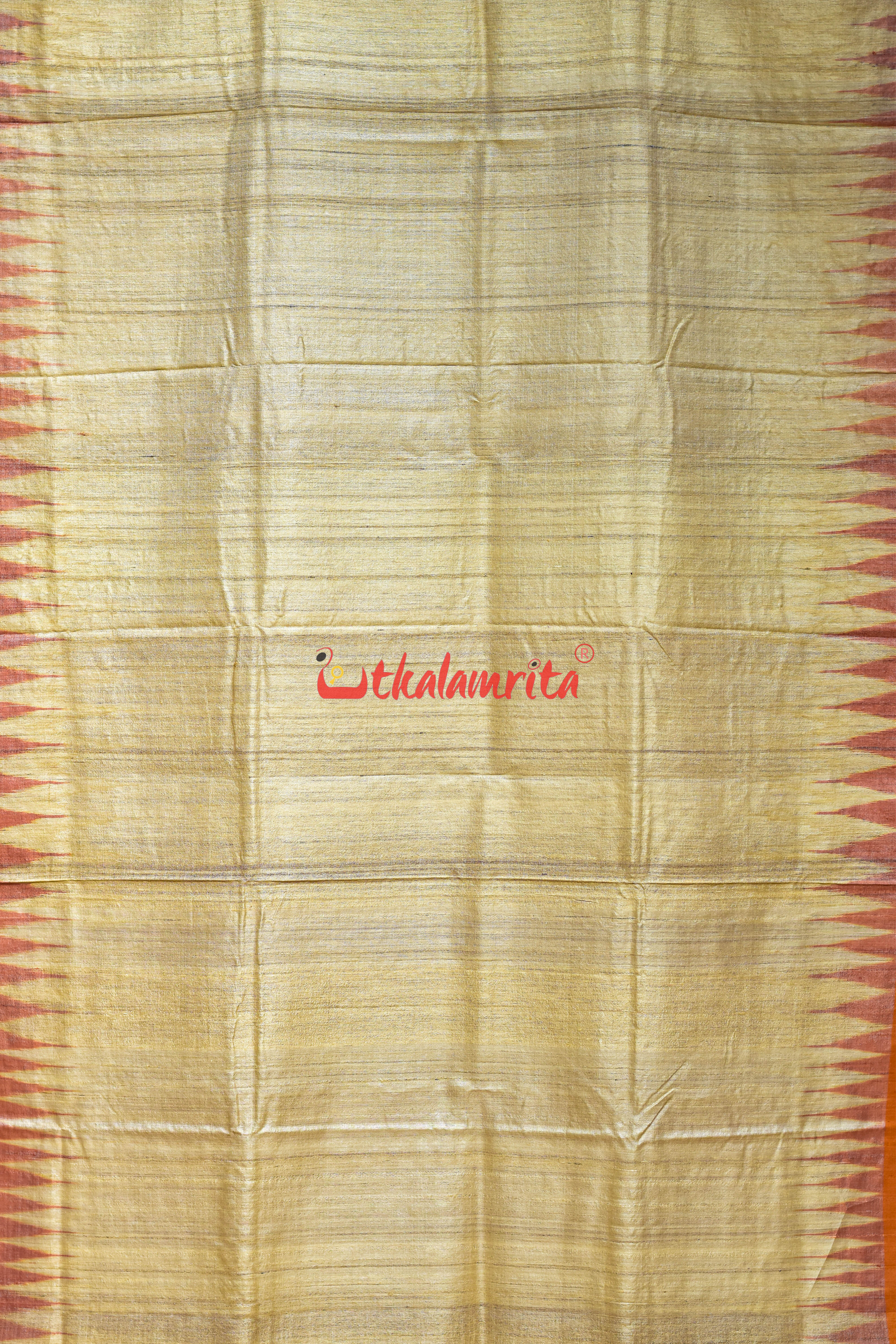 Fine Gopalpur Tussar Beige Orange Saree