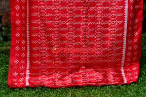 Red Vertical Daali Khandua Silk Saree