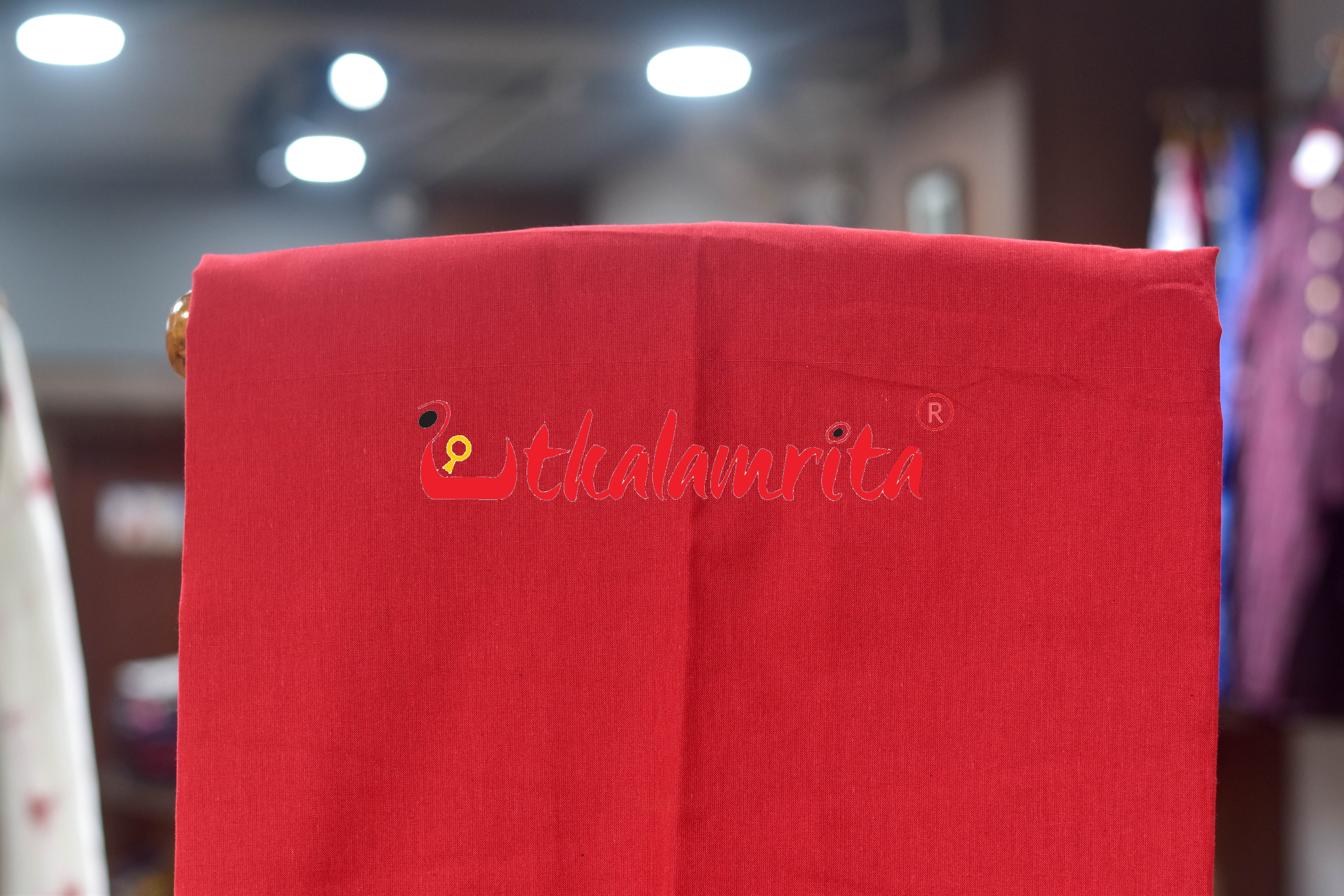 Teal Green Red Thikiri Waves Sambalpuri Cotton Dress Set