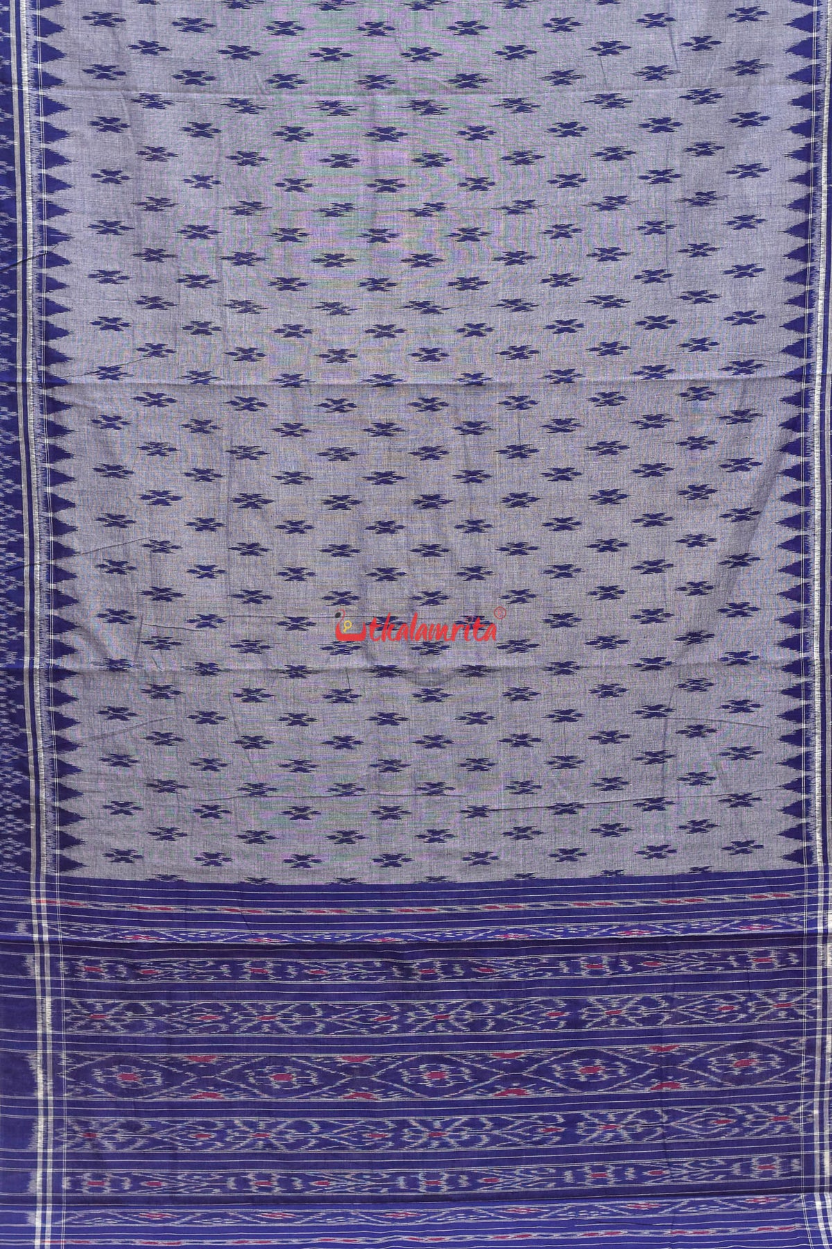 Cement Blue Body Bandha Cotton Saree