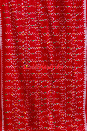 Red Vertical Daali Khandua Silk Saree