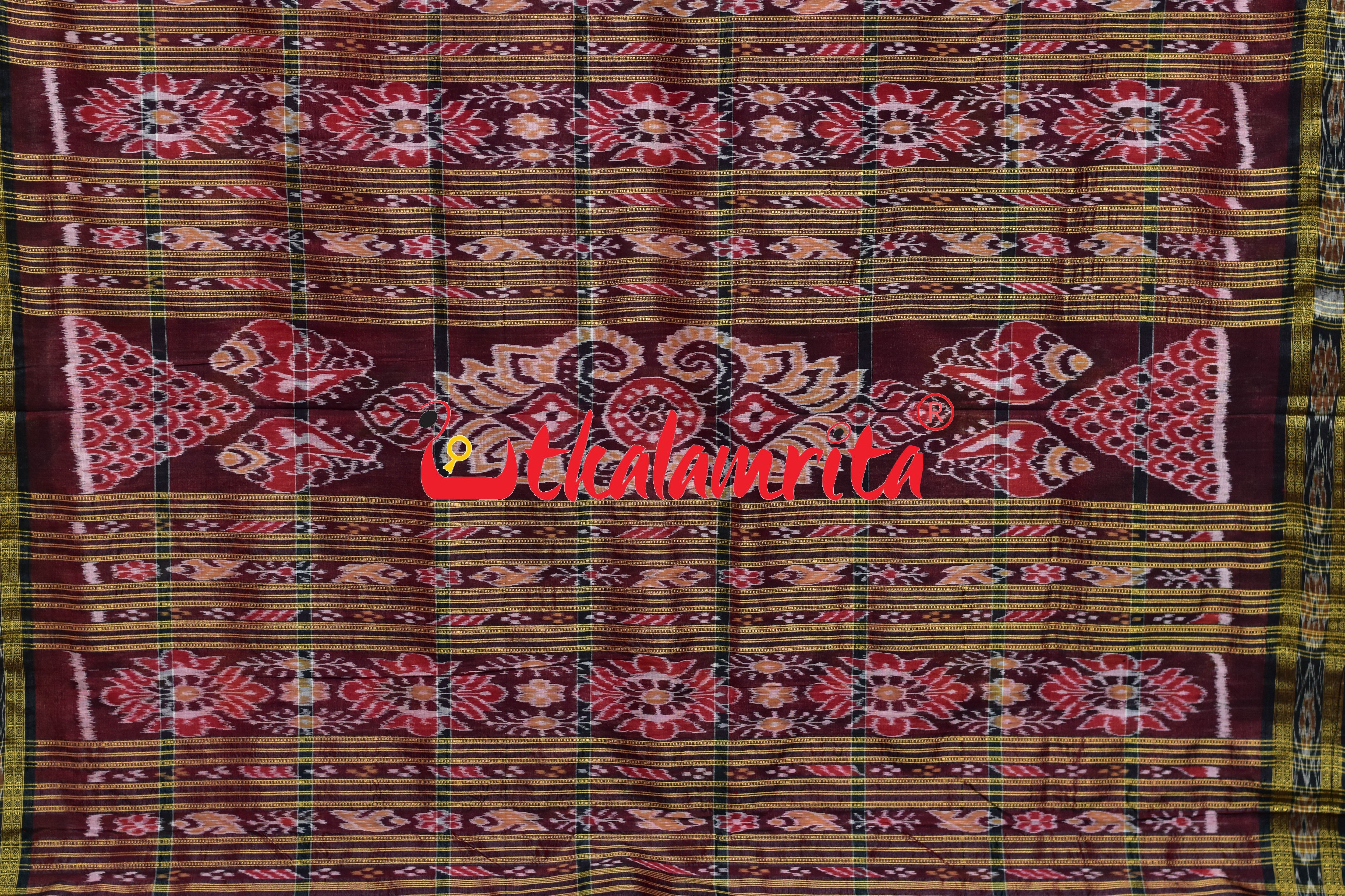 Deep Pink Nabakothi Khandua Silk Saree