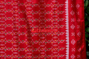 Red Vertical Daali Khandua Silk Saree