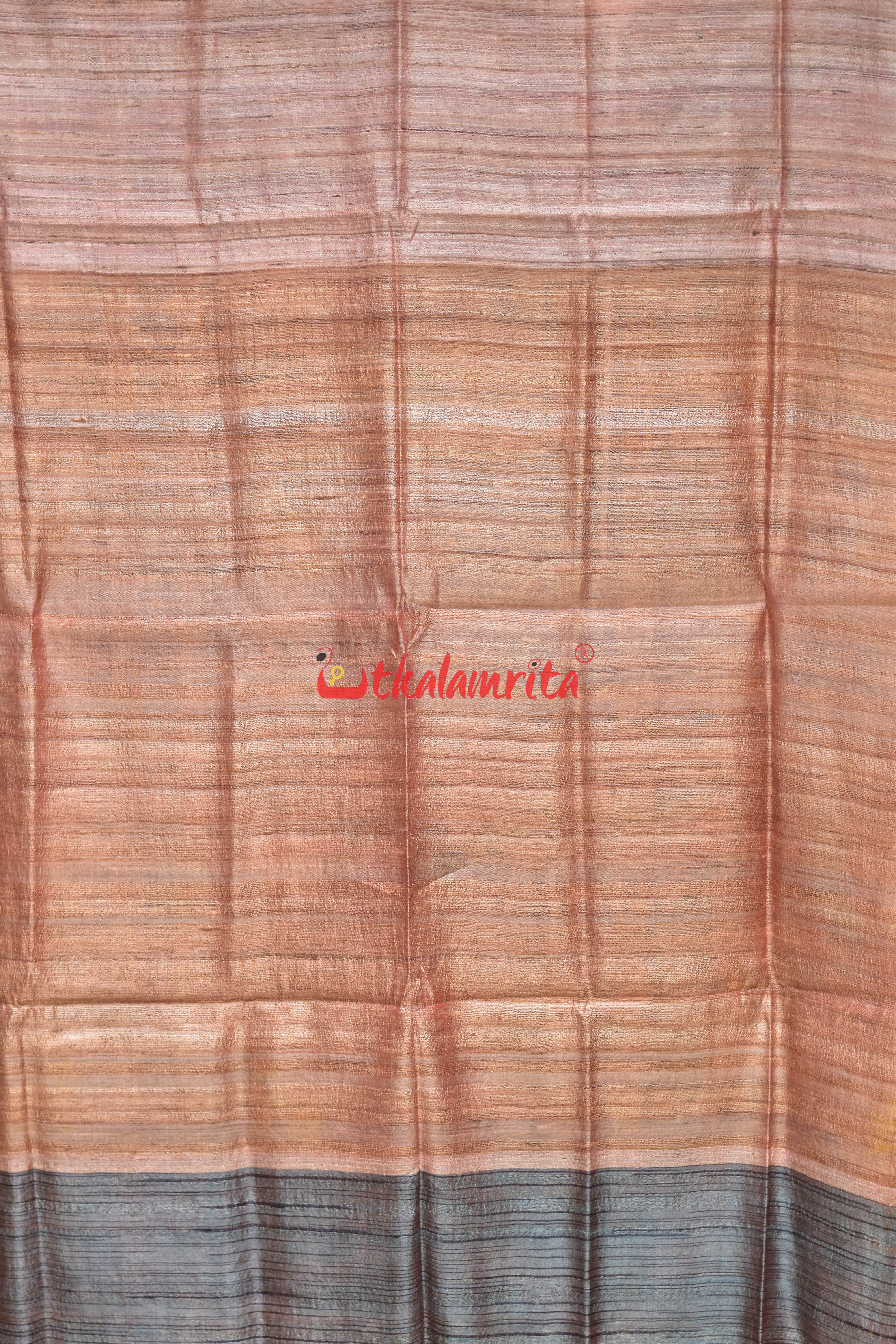 Peach Orange Gicha Tussar Silk (Dupatta)