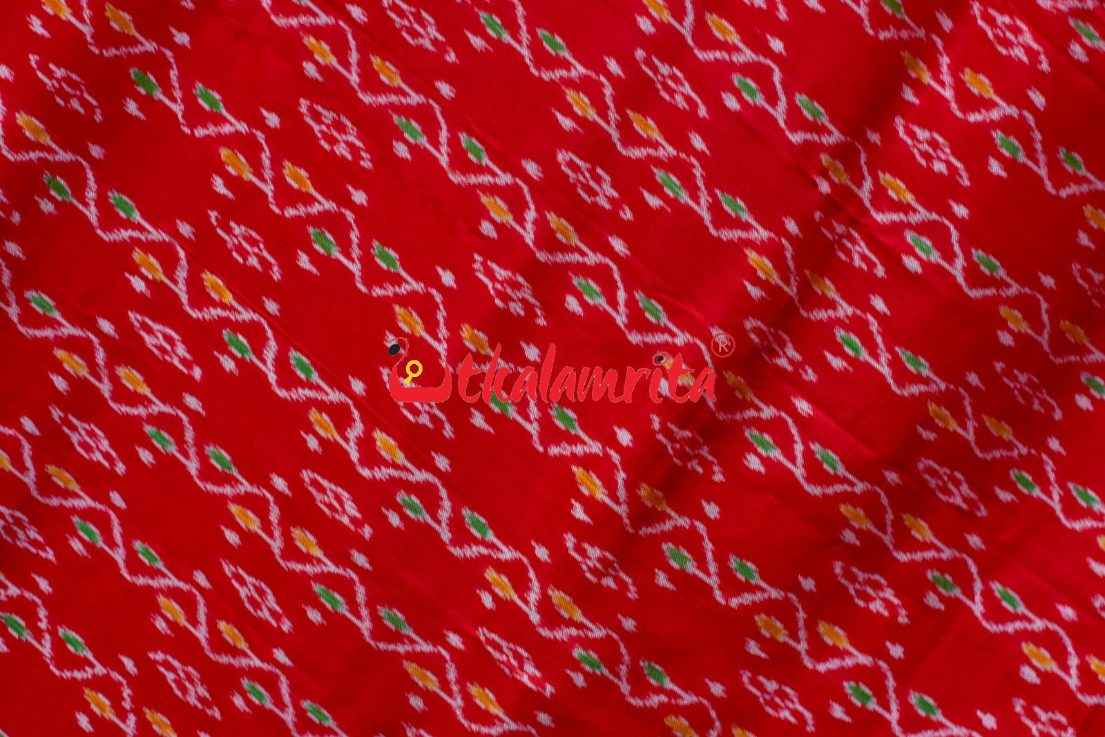 Red Vertical Daali Khandua Silk Saree