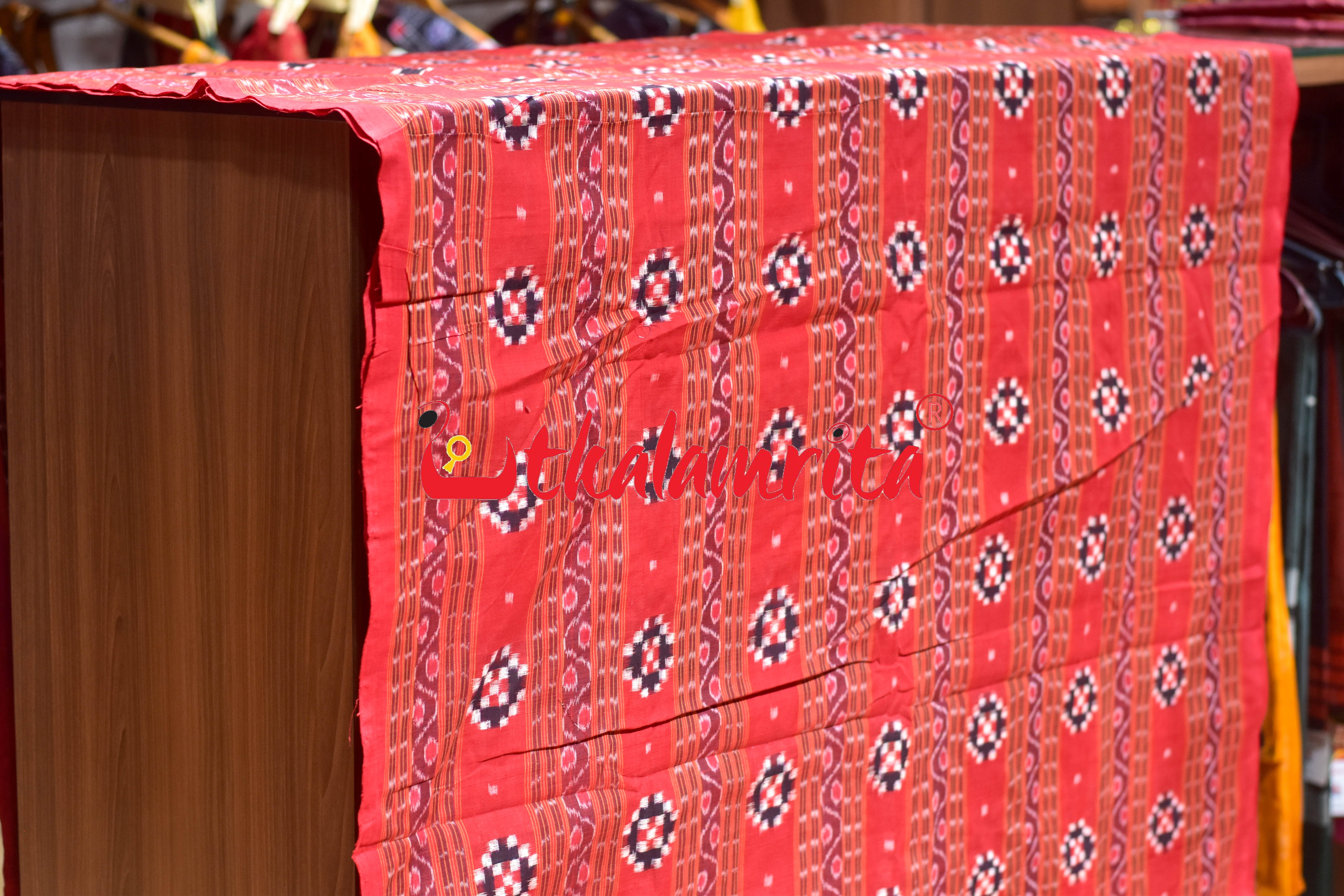 Red Pasapali Kangula Sambalpuri Cotton (Fabric)