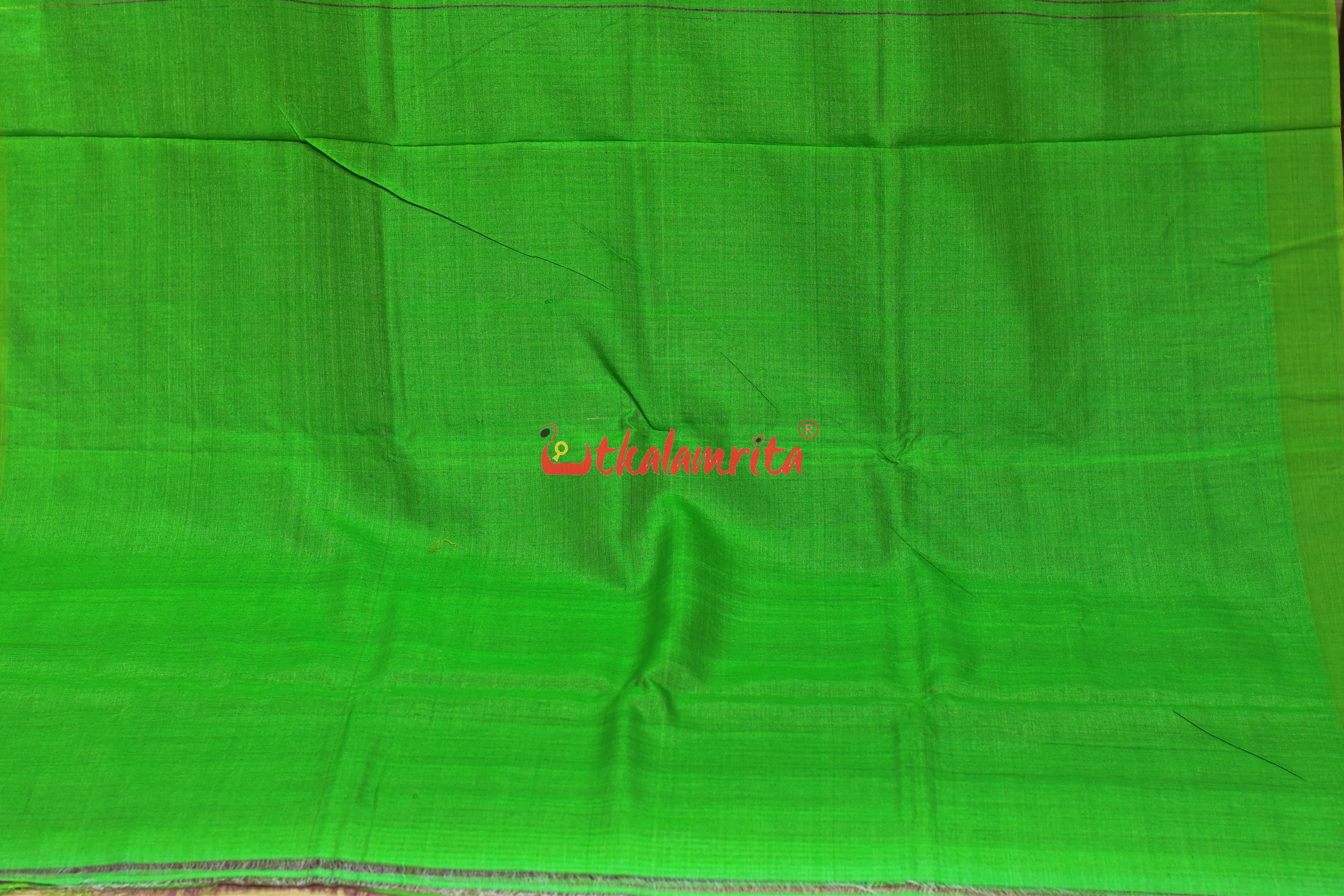 Purple with Green Border Gopalpur Tussar Silk Saree