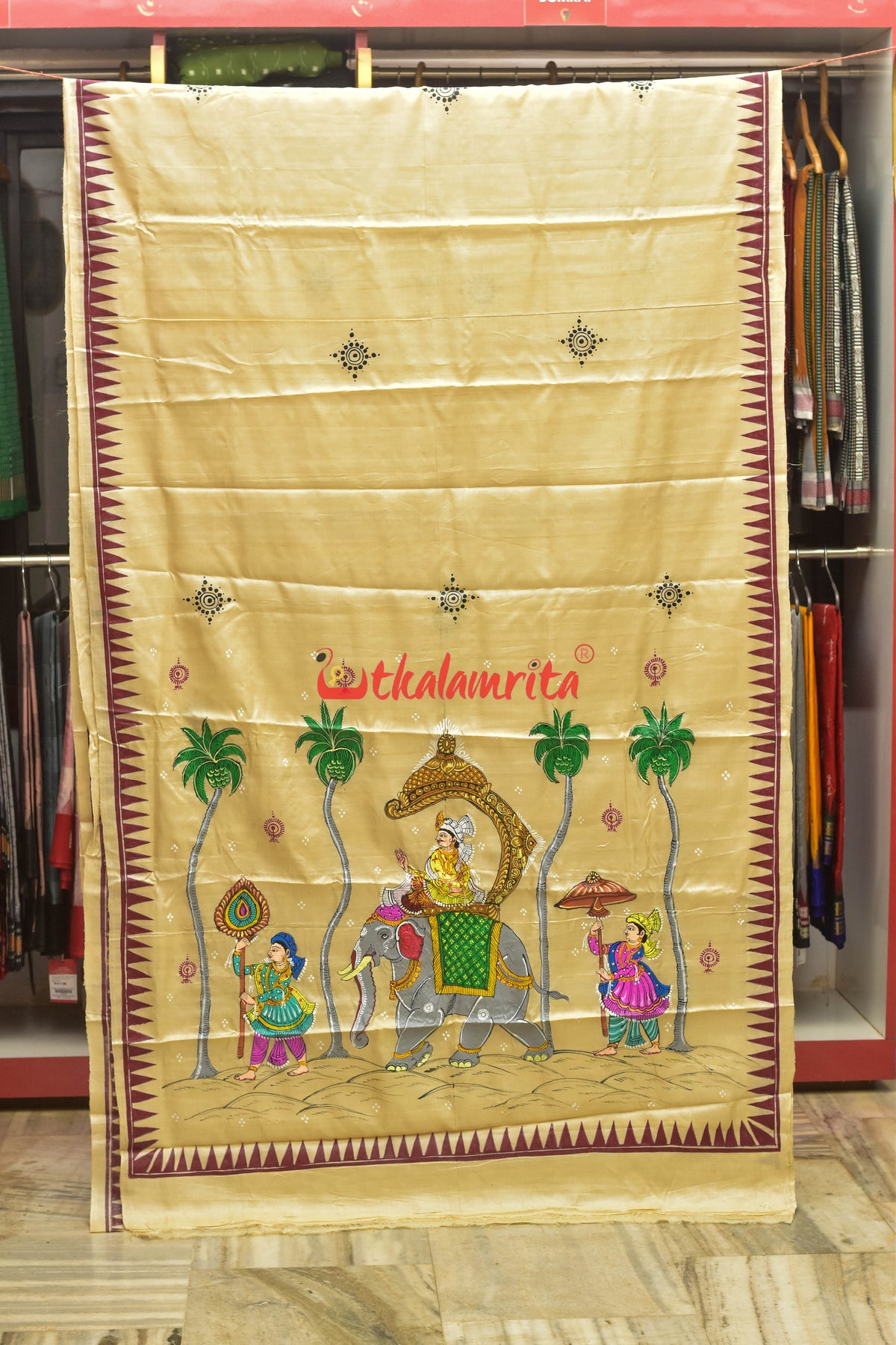 Raja Sabari Pattachitra Tussar Silk Saree