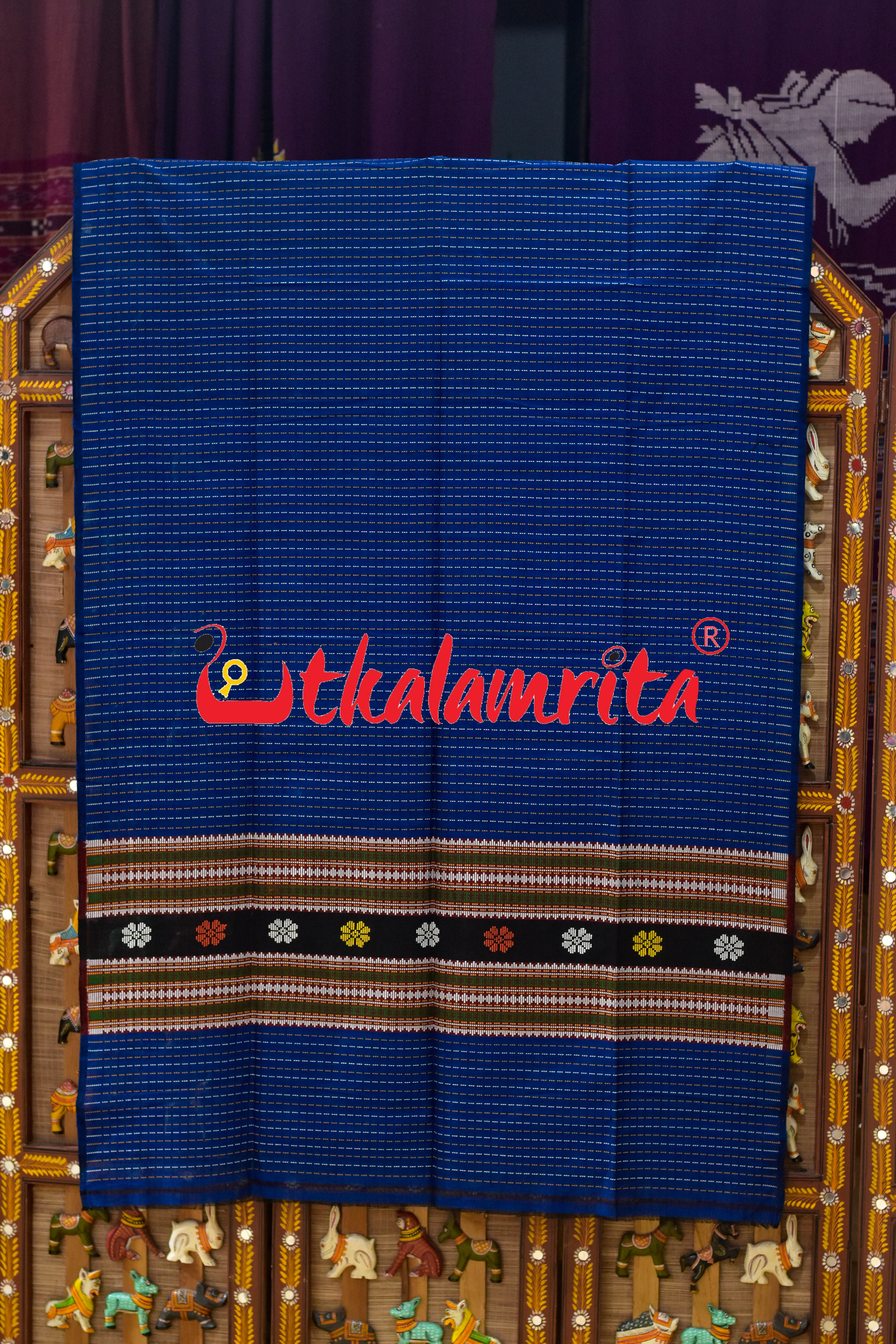 Blue Multi Flower Dhalapathar Cotton (Dupatta)