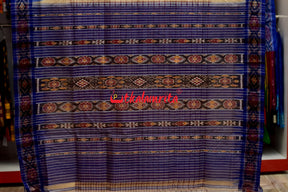 Middle Checks Maroon Blue Tussar Saree