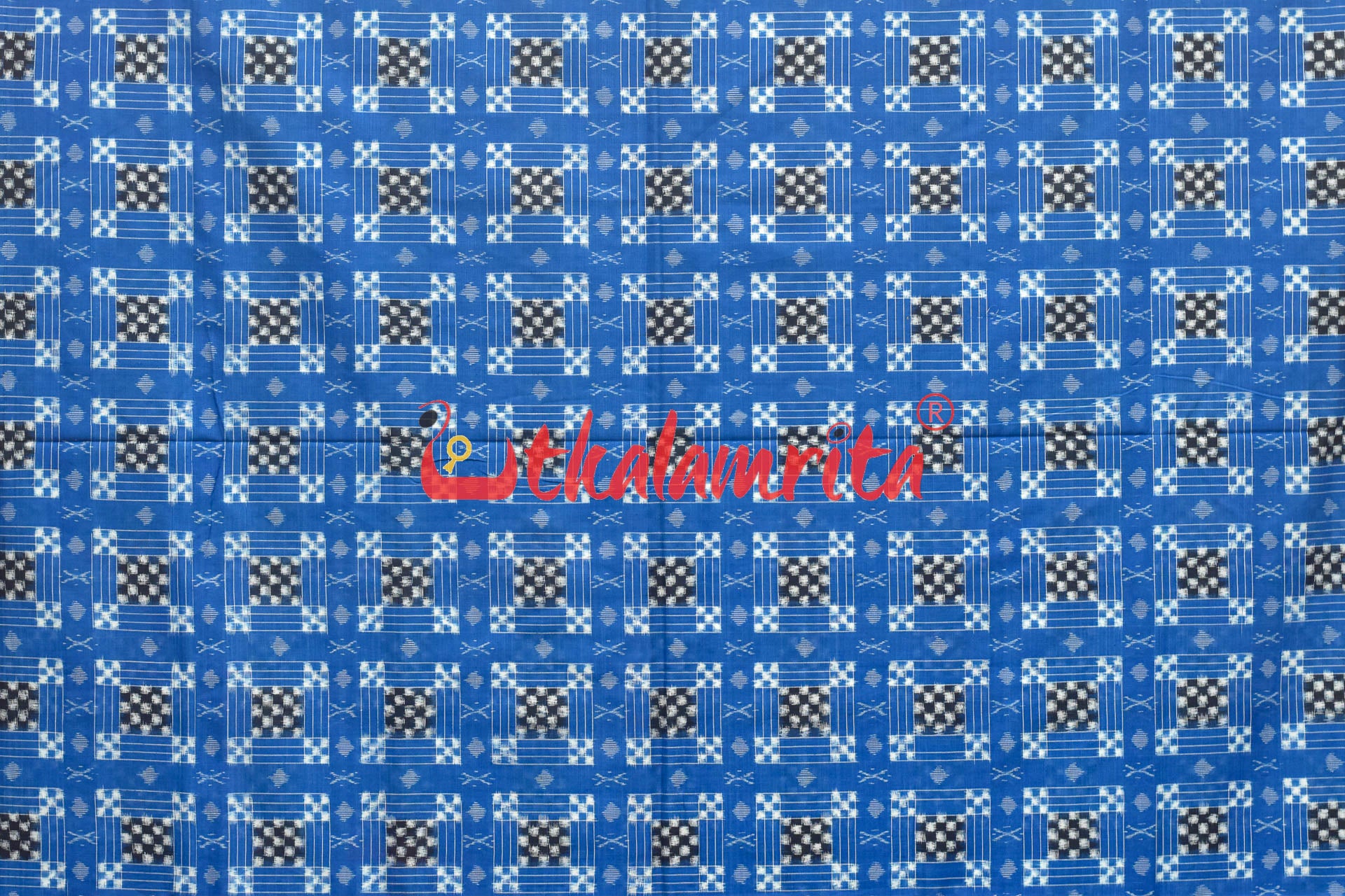 Blue Black Small Pasapali Sambalpuri Cotton Saree