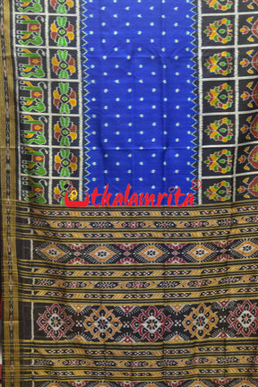 Blue Hati Scott Khandua Silk Saree