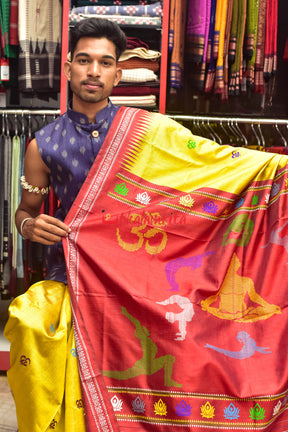 Yellow Yoga Anchal Tussar Silk Saree