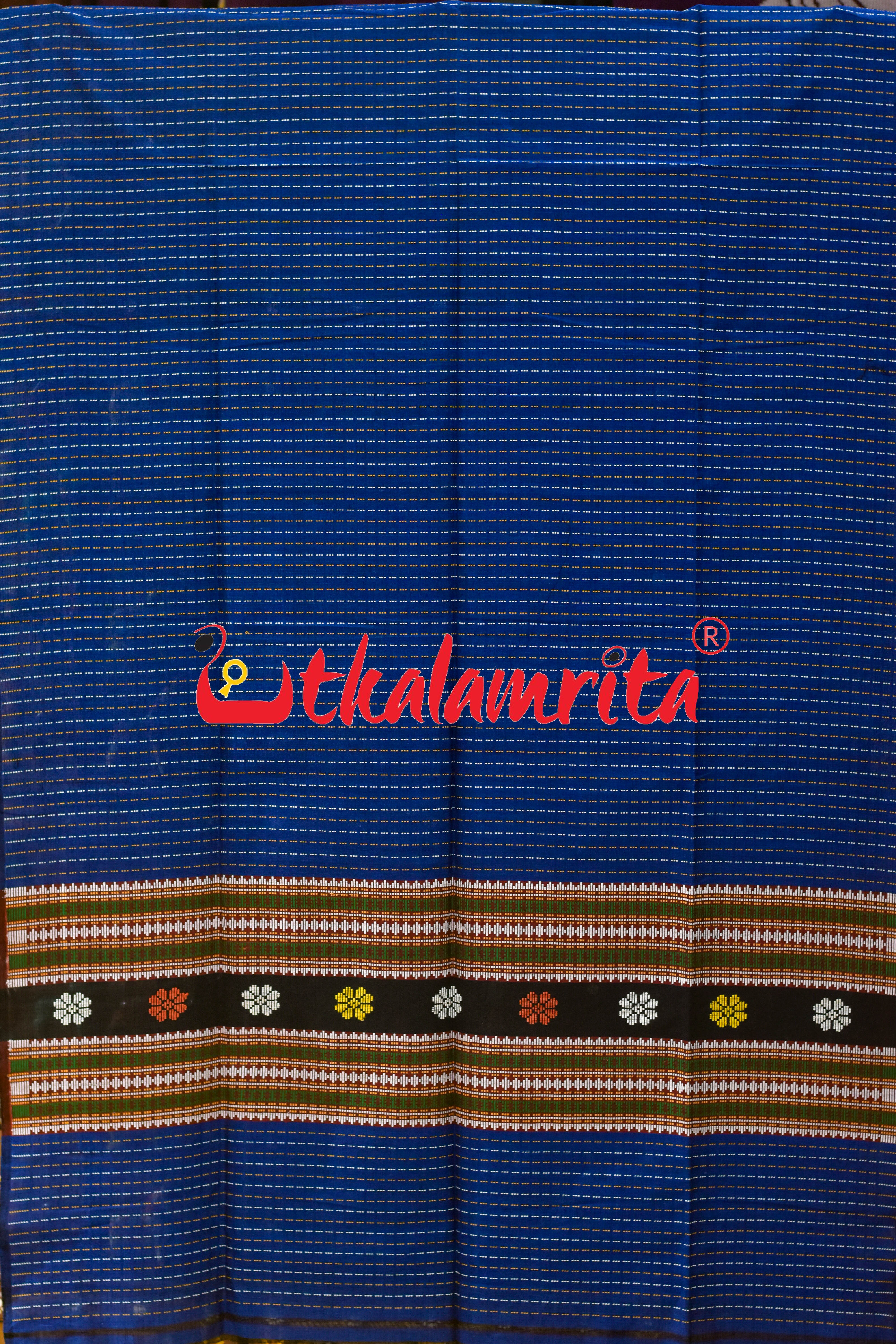 Blue Multi Flower Dhalapathar Cotton (Dupatta)