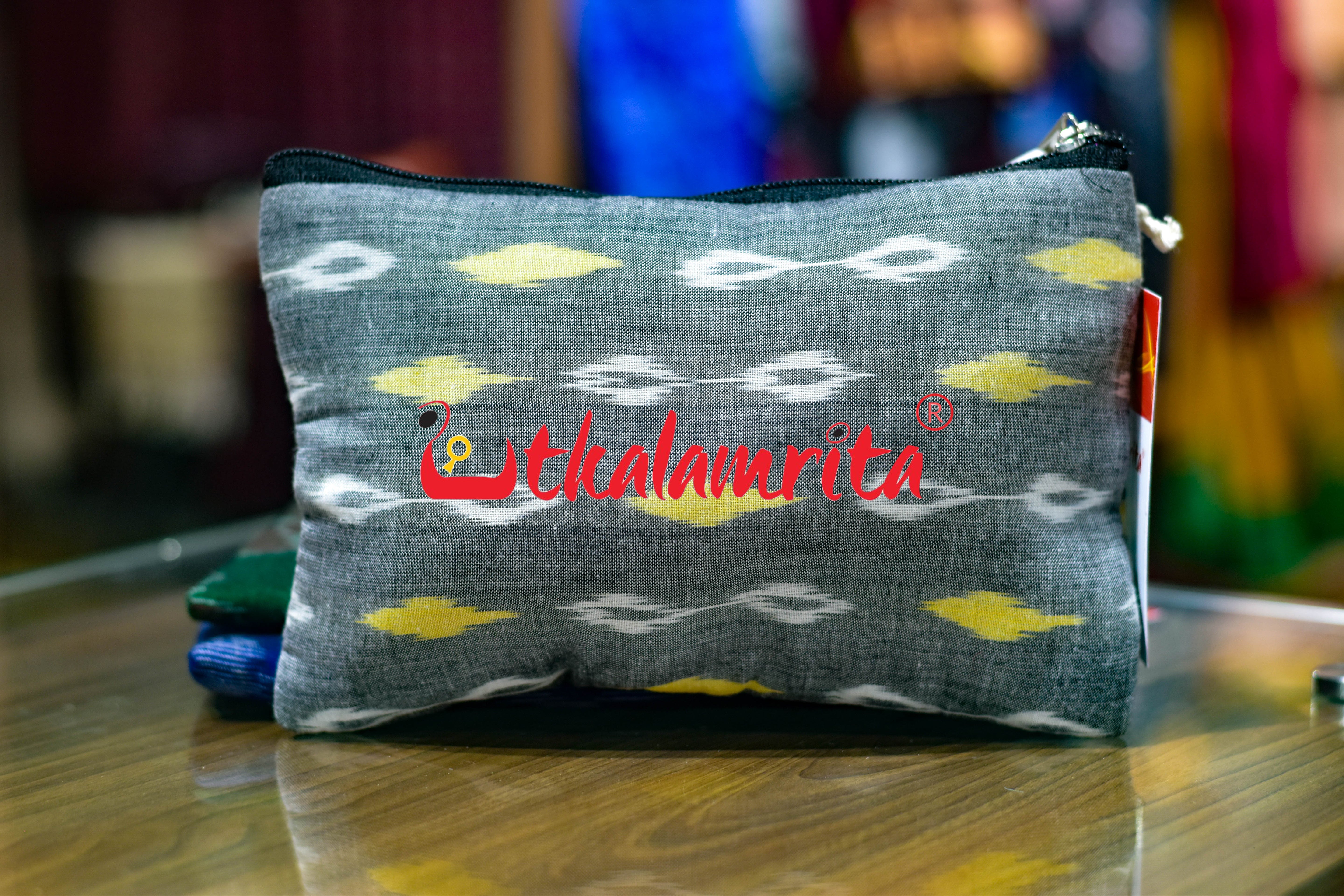 Grey Yellow Dots Small Purse