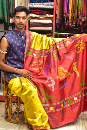 Yellow Yoga Anchal Tussar Silk Saree