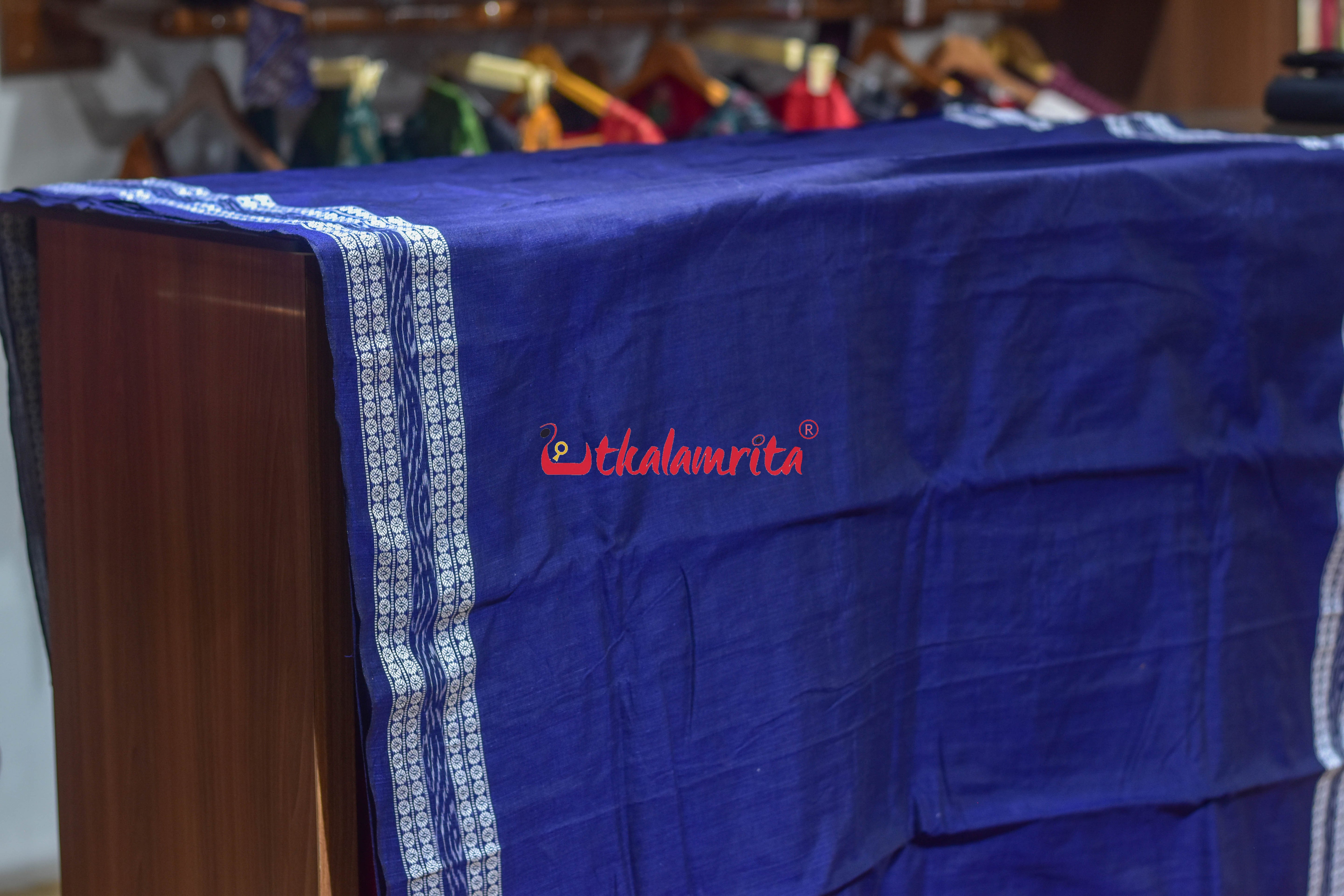 Blue With Ikat Border (Fabric)