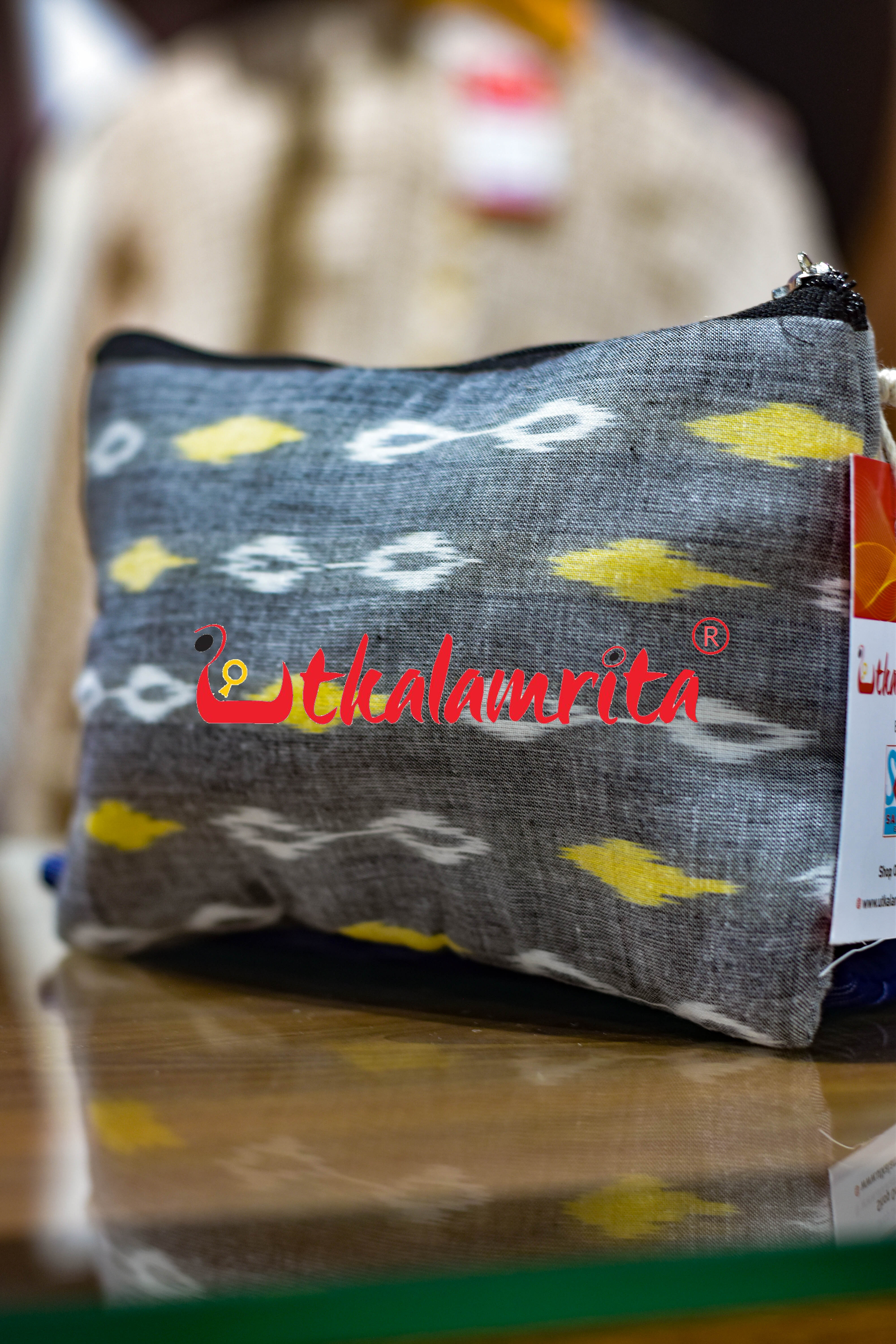 Grey Yellow Dots Small Purse