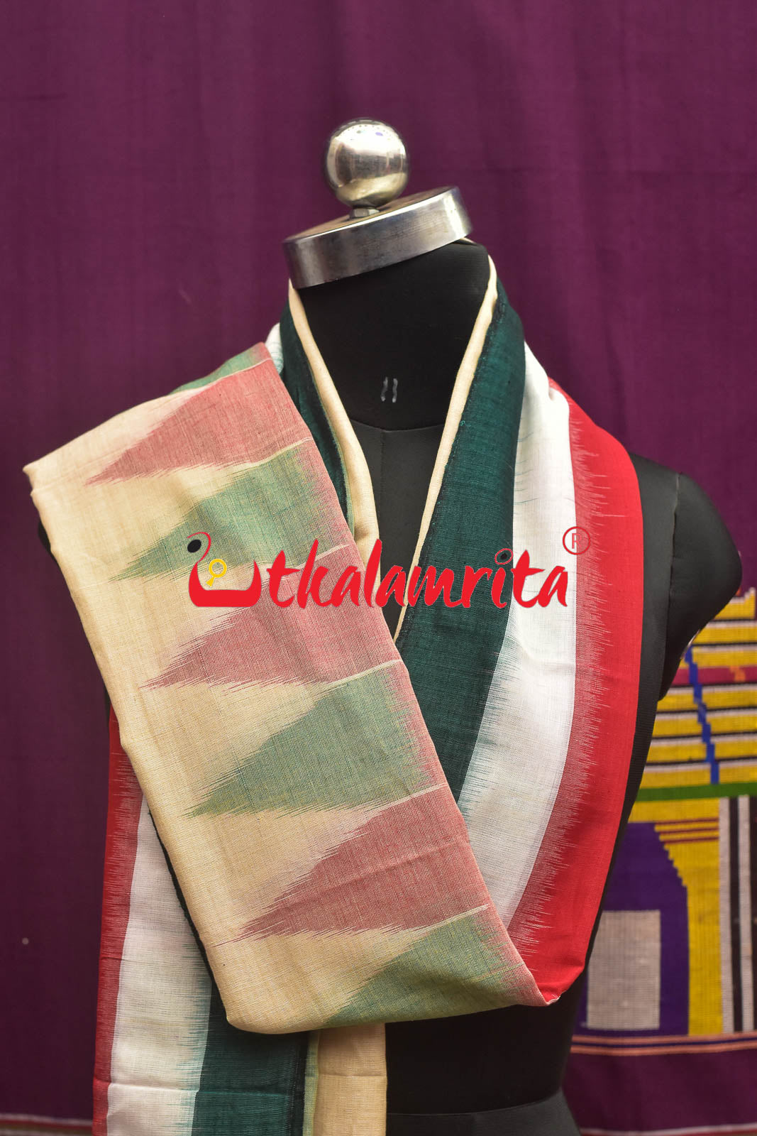 Lemon Green Triranga Kargil Border (Dupatta)