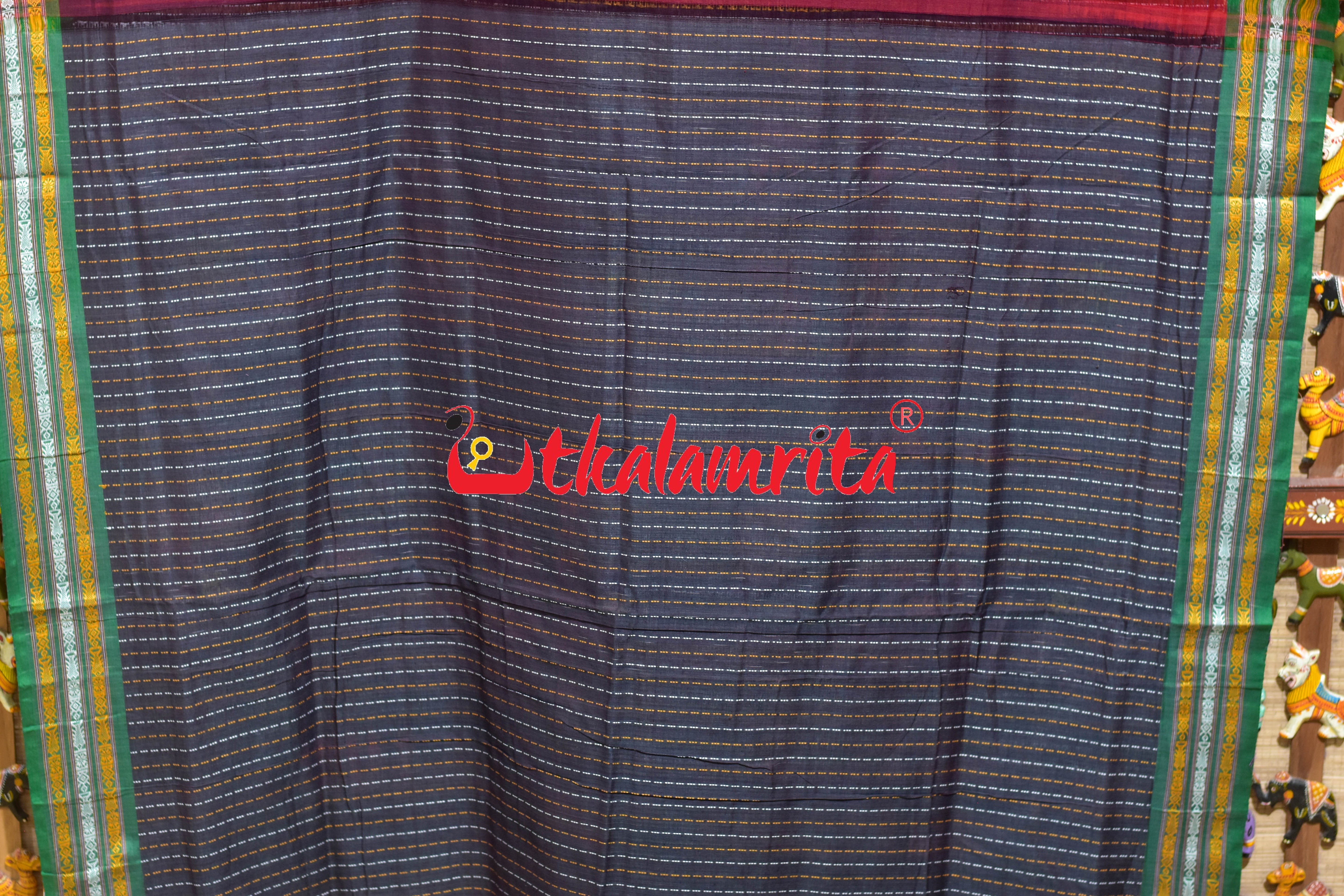 Red Flower Buta Dhalapathar Cotton Saree