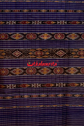 Middle Checks Maroon Blue Tussar Saree