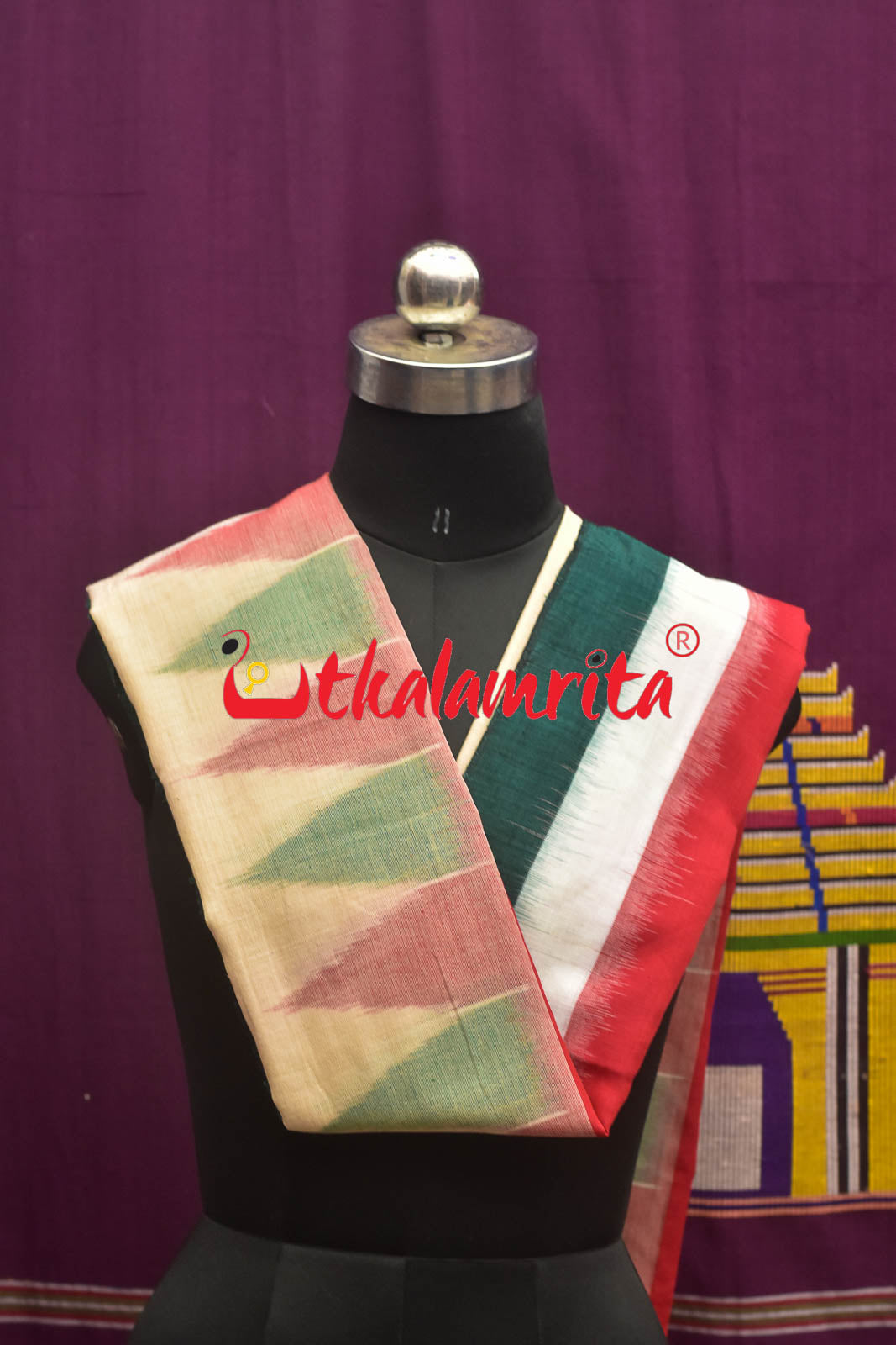 Lemon Green Triranga Kargil Border (Dupatta)