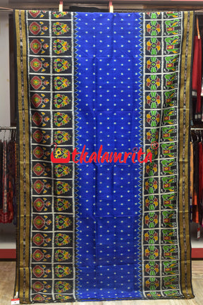 Blue Hati Scott Khandua Silk Saree