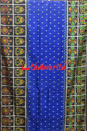 Blue Hati Scott Khandua Silk Saree