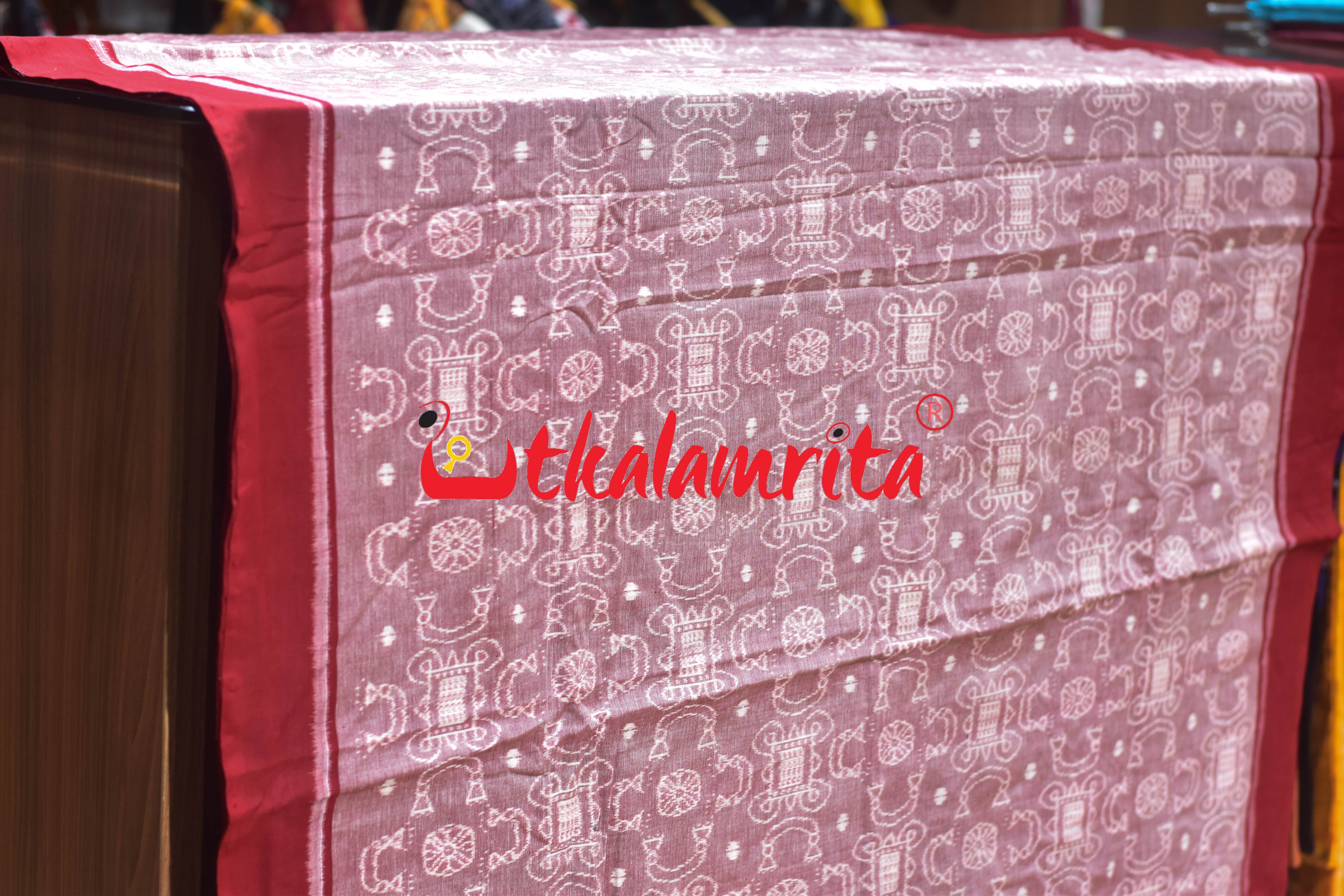 Sree Jantra Lakhmi Pada Pink Sambalpuri Cotton (Fabric)